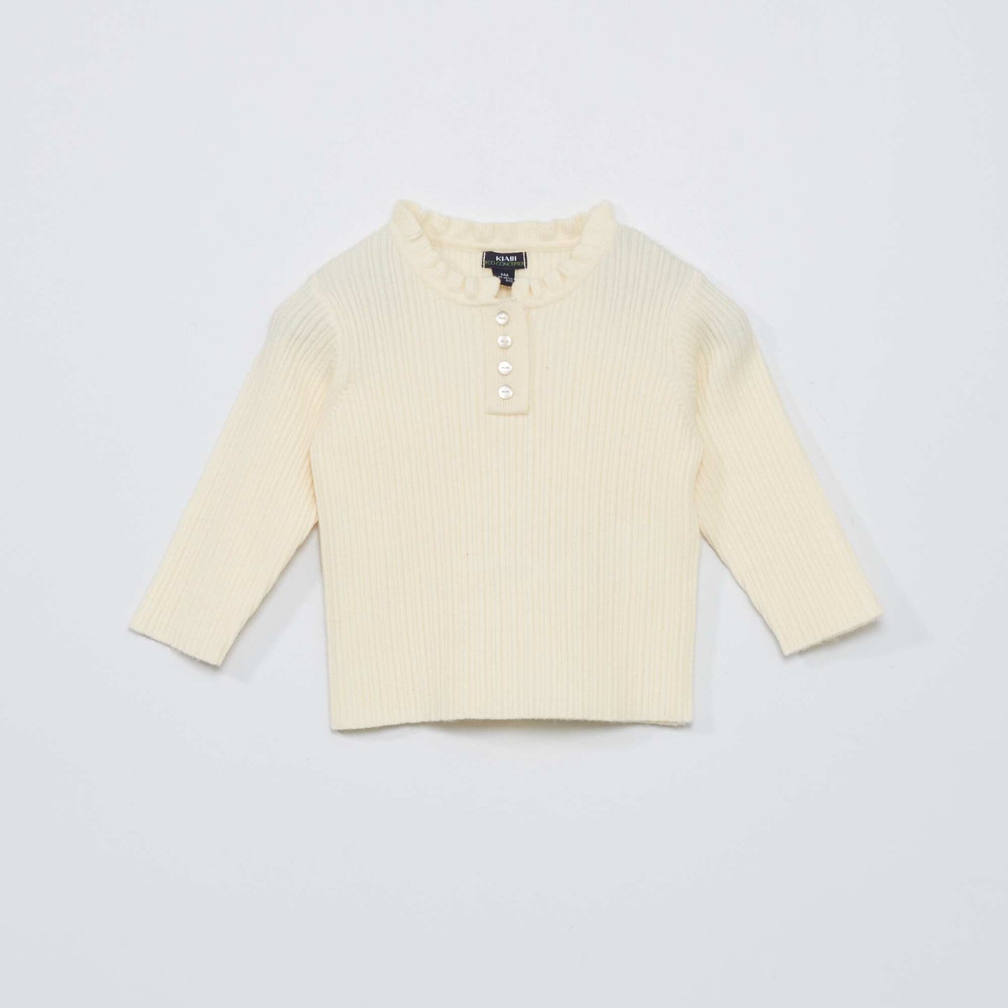 Pull c tel avec col volant Blanc