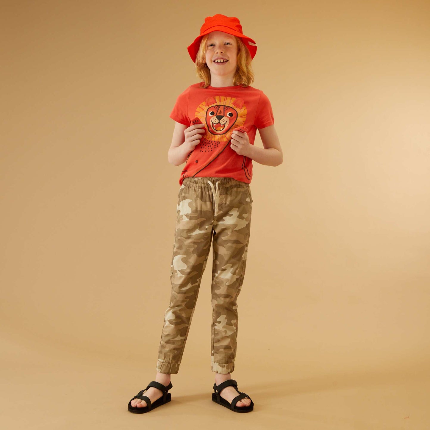 Pantalon de jogging avec imprim Beige