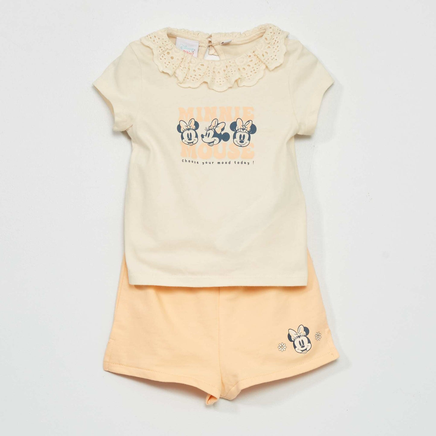 Ensemble tee-shirt + short 'Minnie' - 2 pi ces Blanc/rose