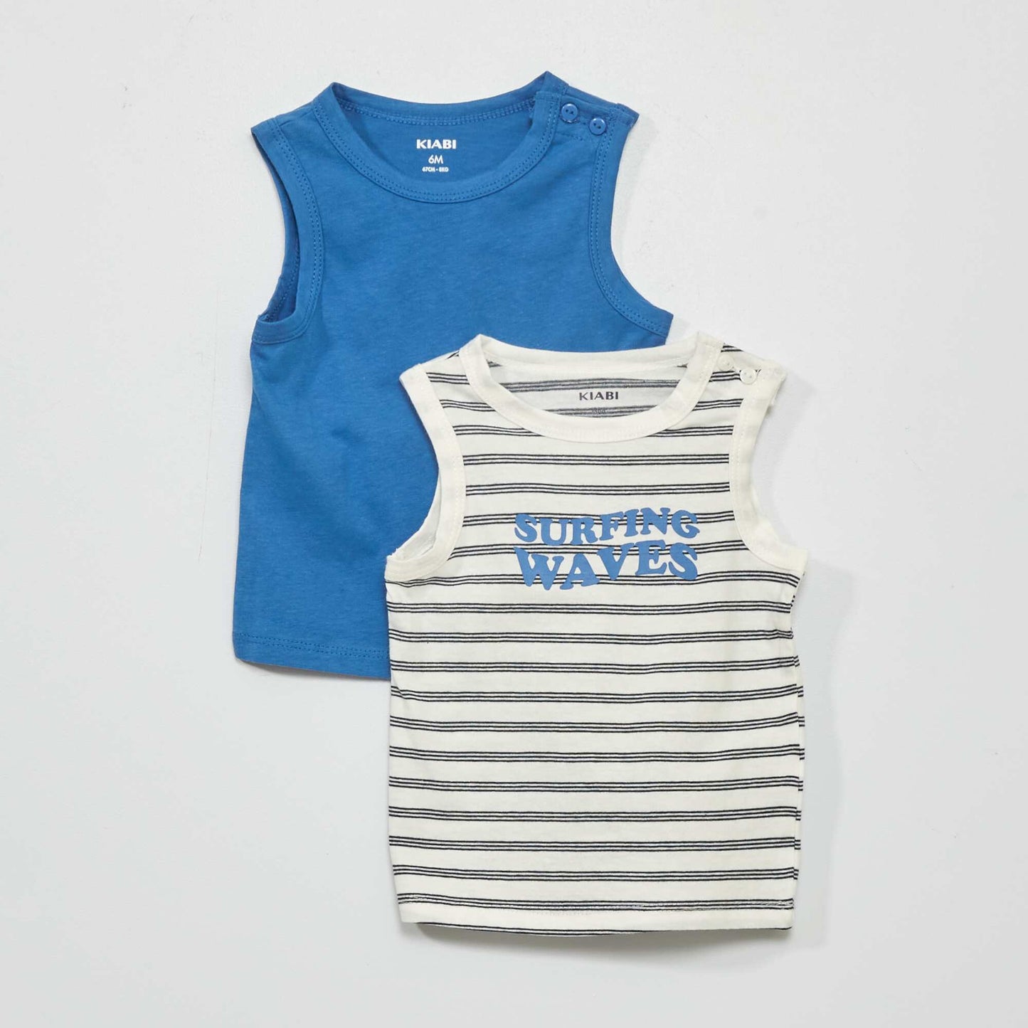Lot de 2 d bardeurs en jersey Blanc/Bleu