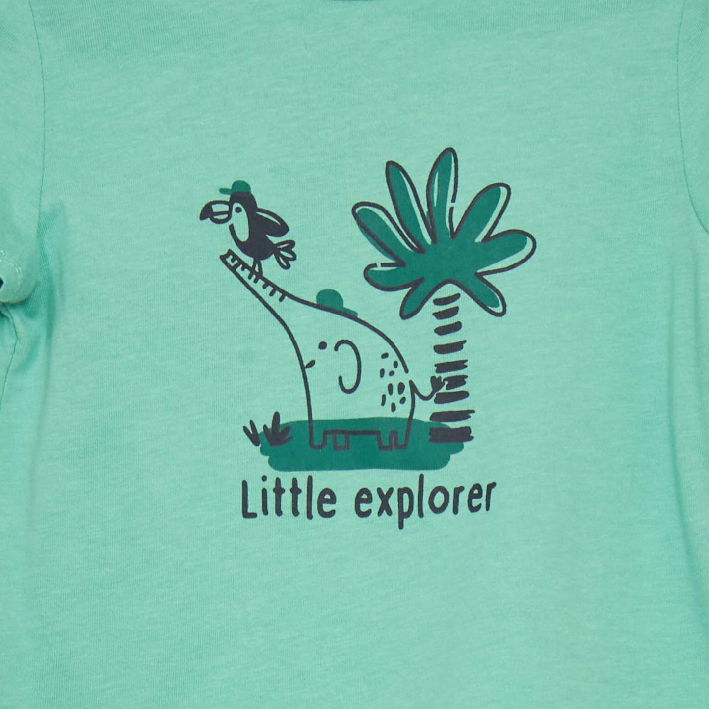 T-shirt en jersey avec imprim Vert 'explorer'
