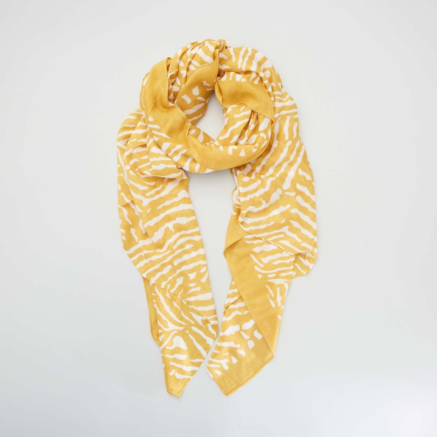 Foulard fluide avec imprim 'z bre' Jaune