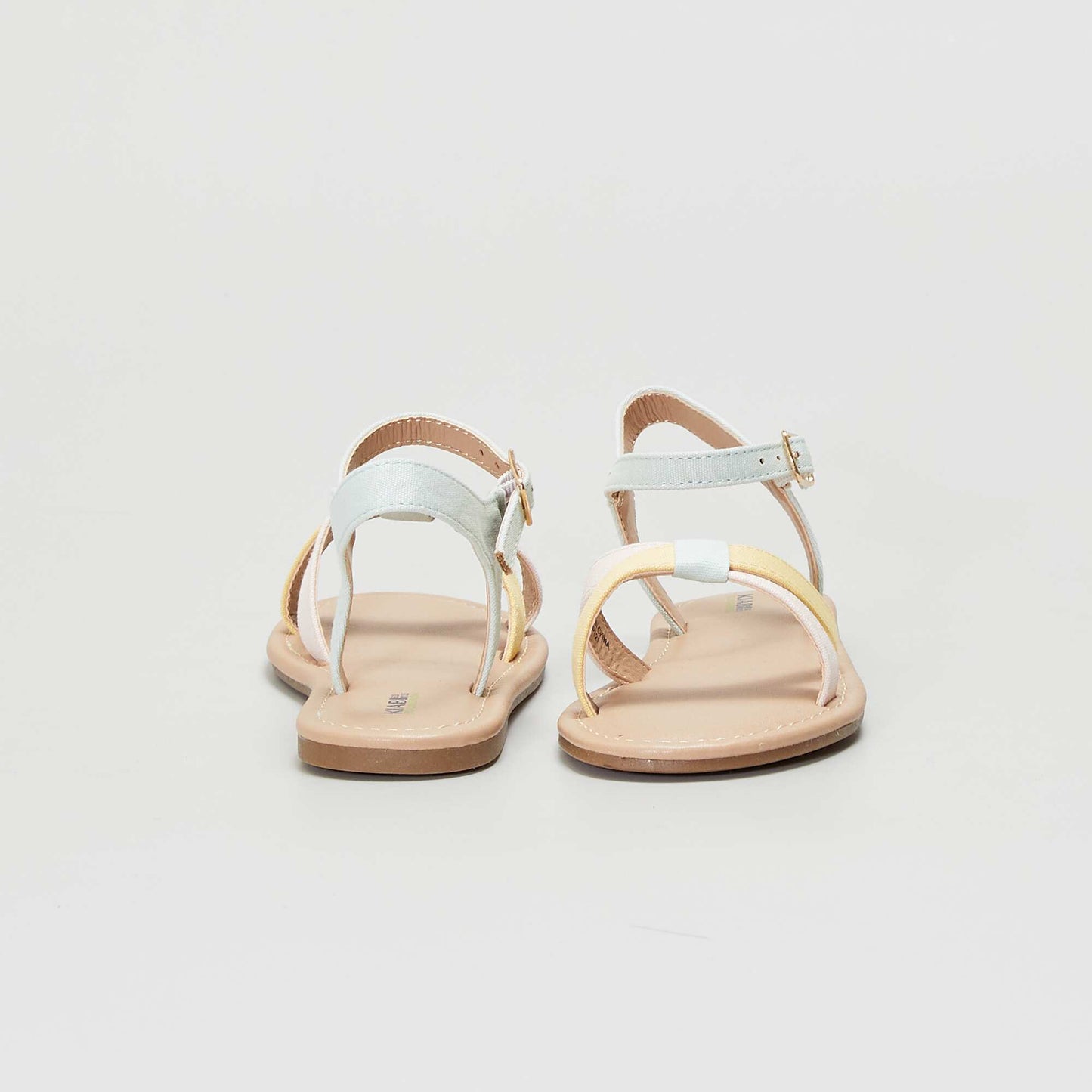 Sandales plates en textile Rose