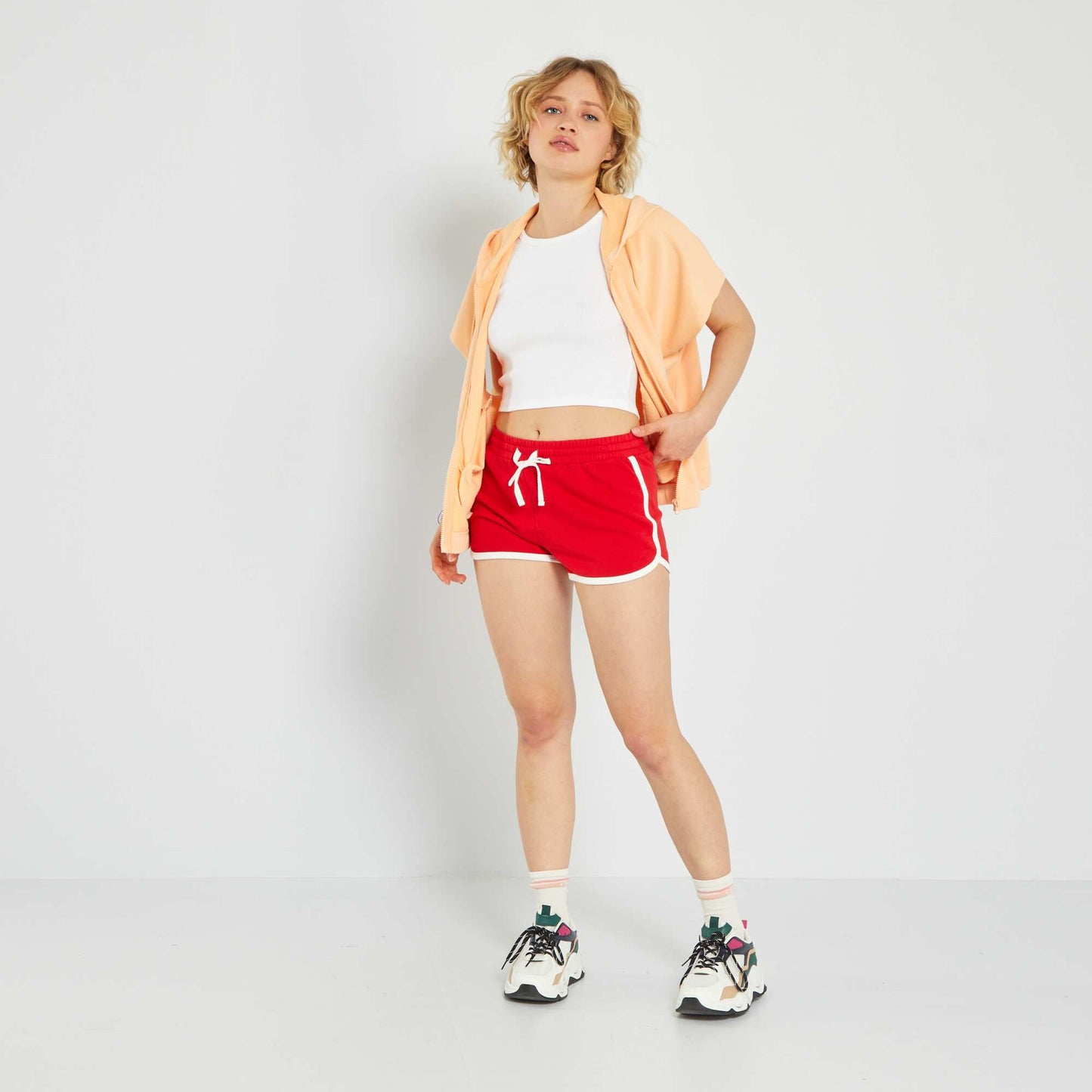 Short en molleton Rouge