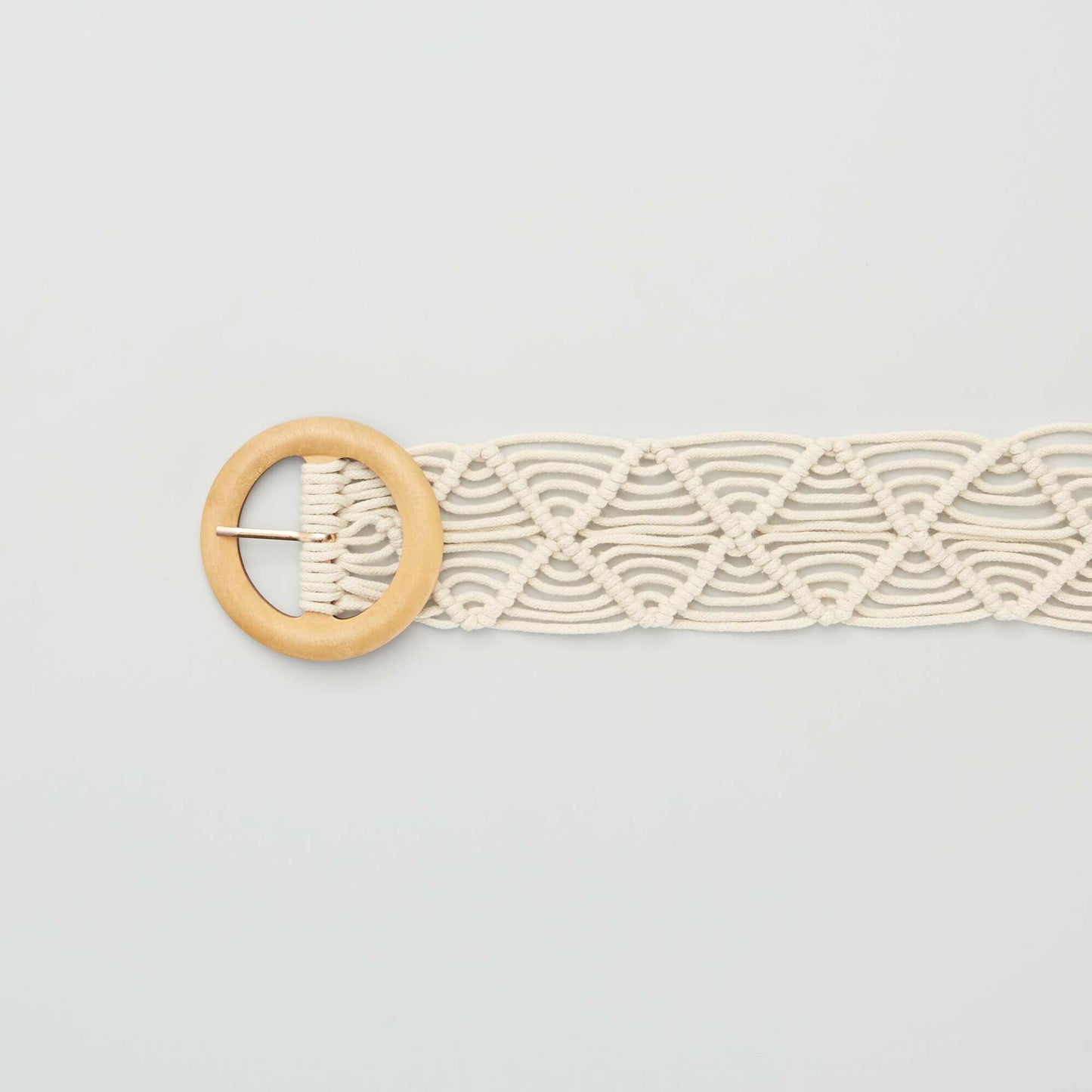 Ceinture boucle en macram Beige
