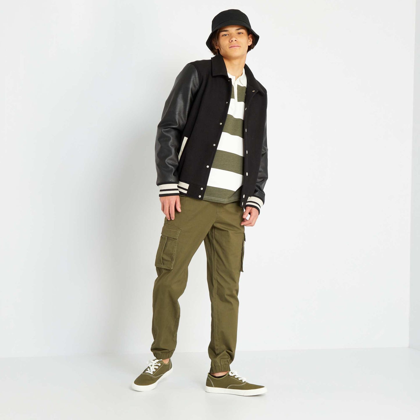 Polo avec broderie poitrine Vert/blanc