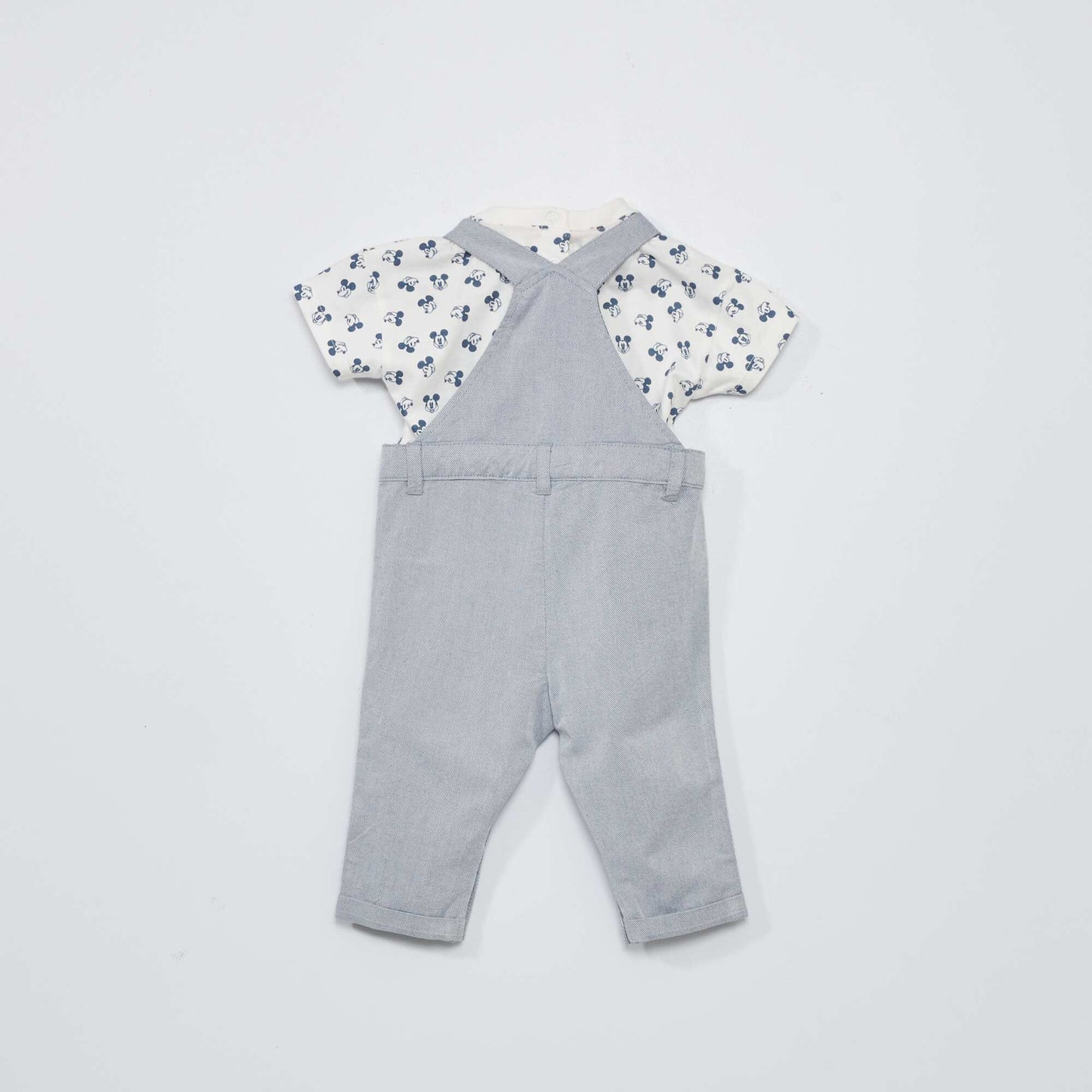 Ensemble salopette + tee-shirt 'Mickey' - 2 pi ces Blanc/gris