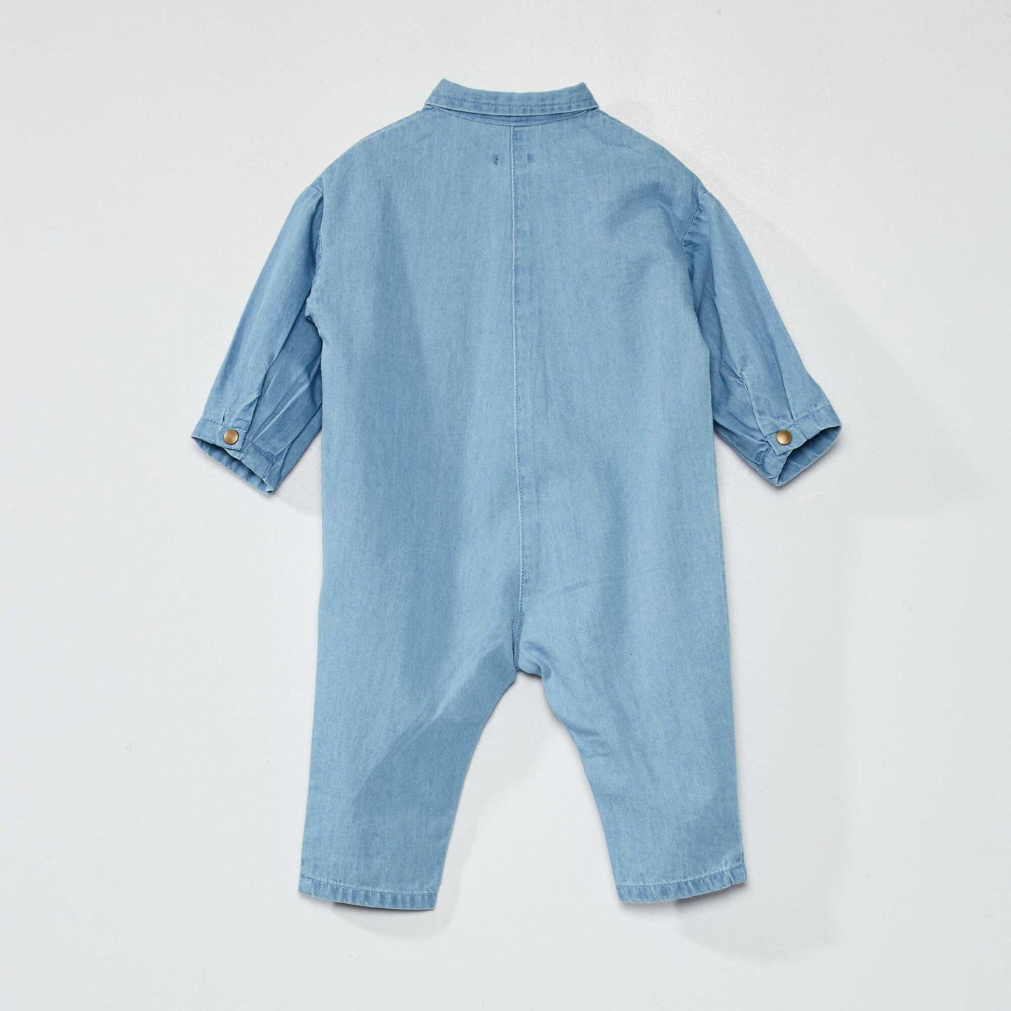 Salopette longue en denim Bleu