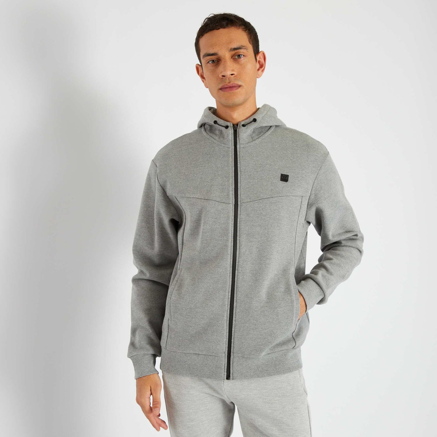 Sweat zipp capuche Gris