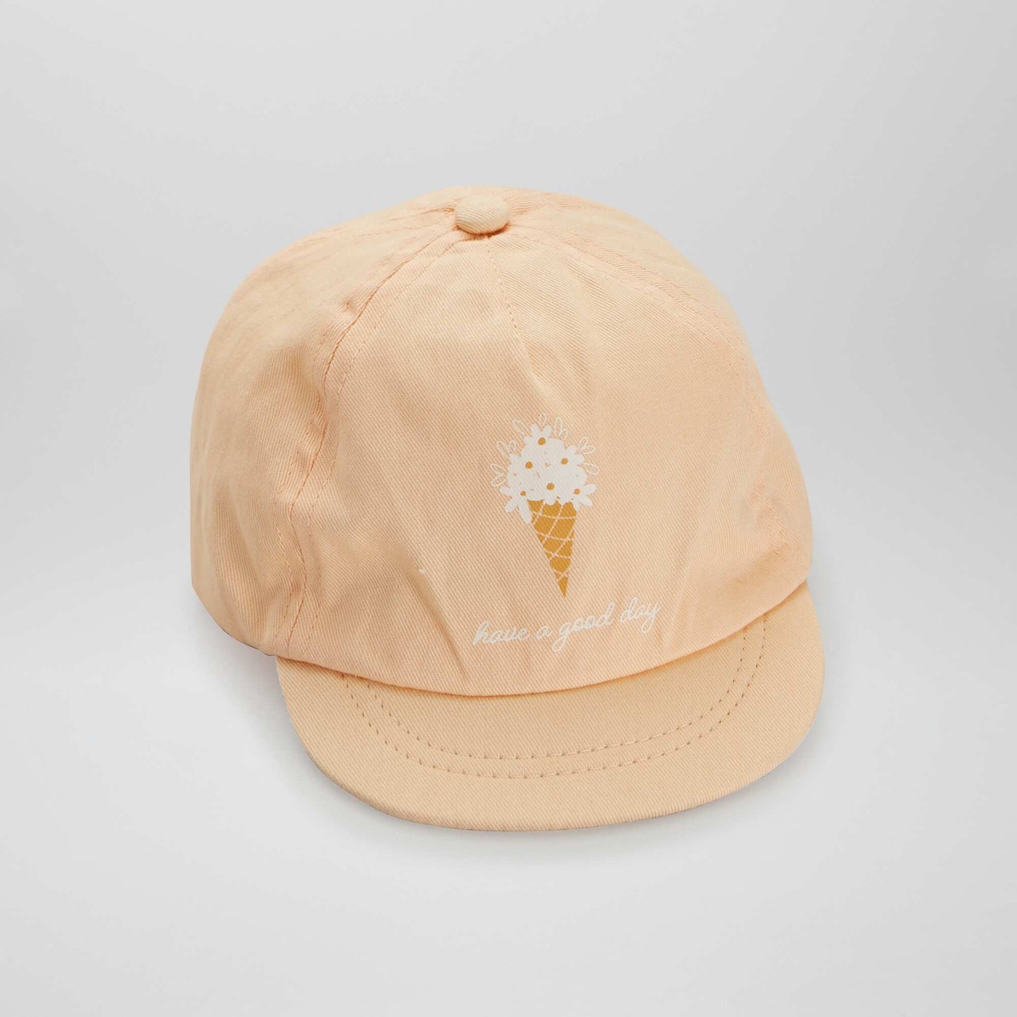 Casquette forme baseball imprim en coton twill Orange
