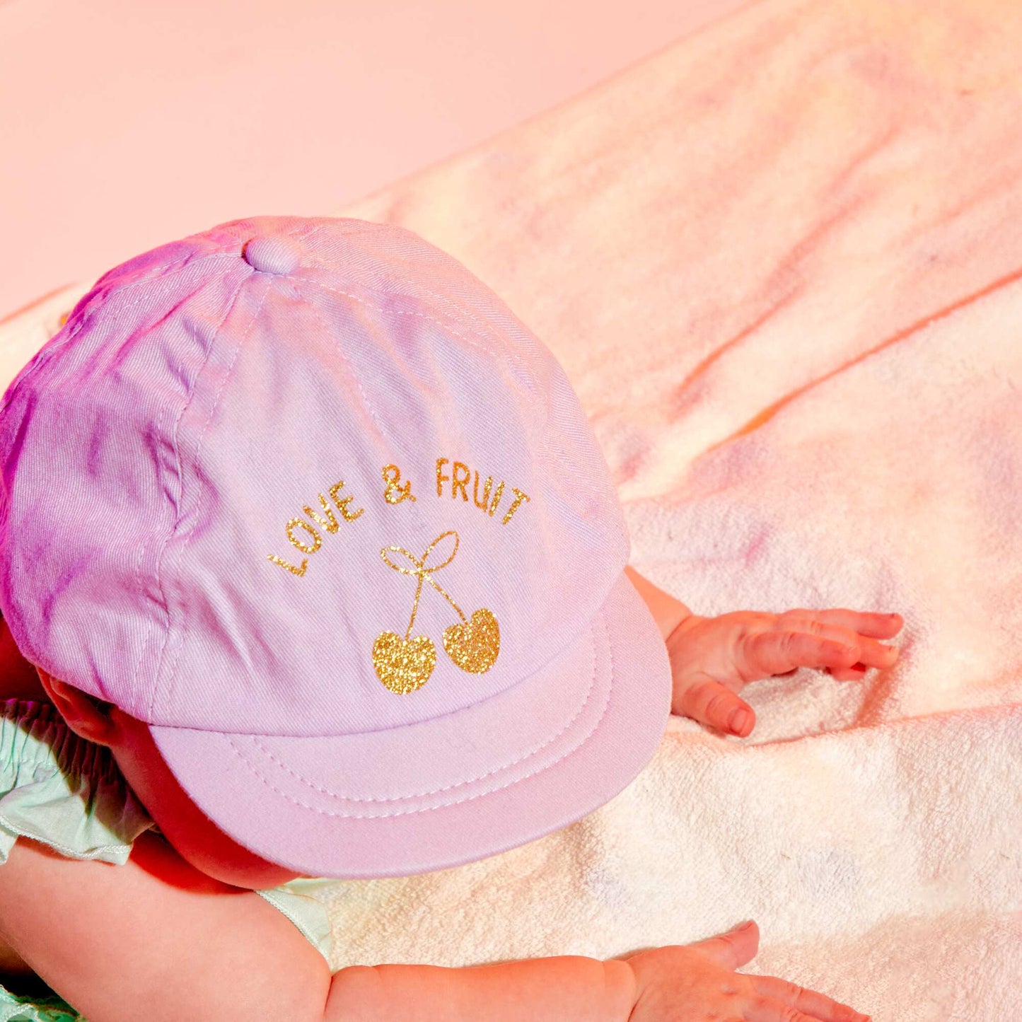 Casquette forme baseball imprim en coton twill Violet
