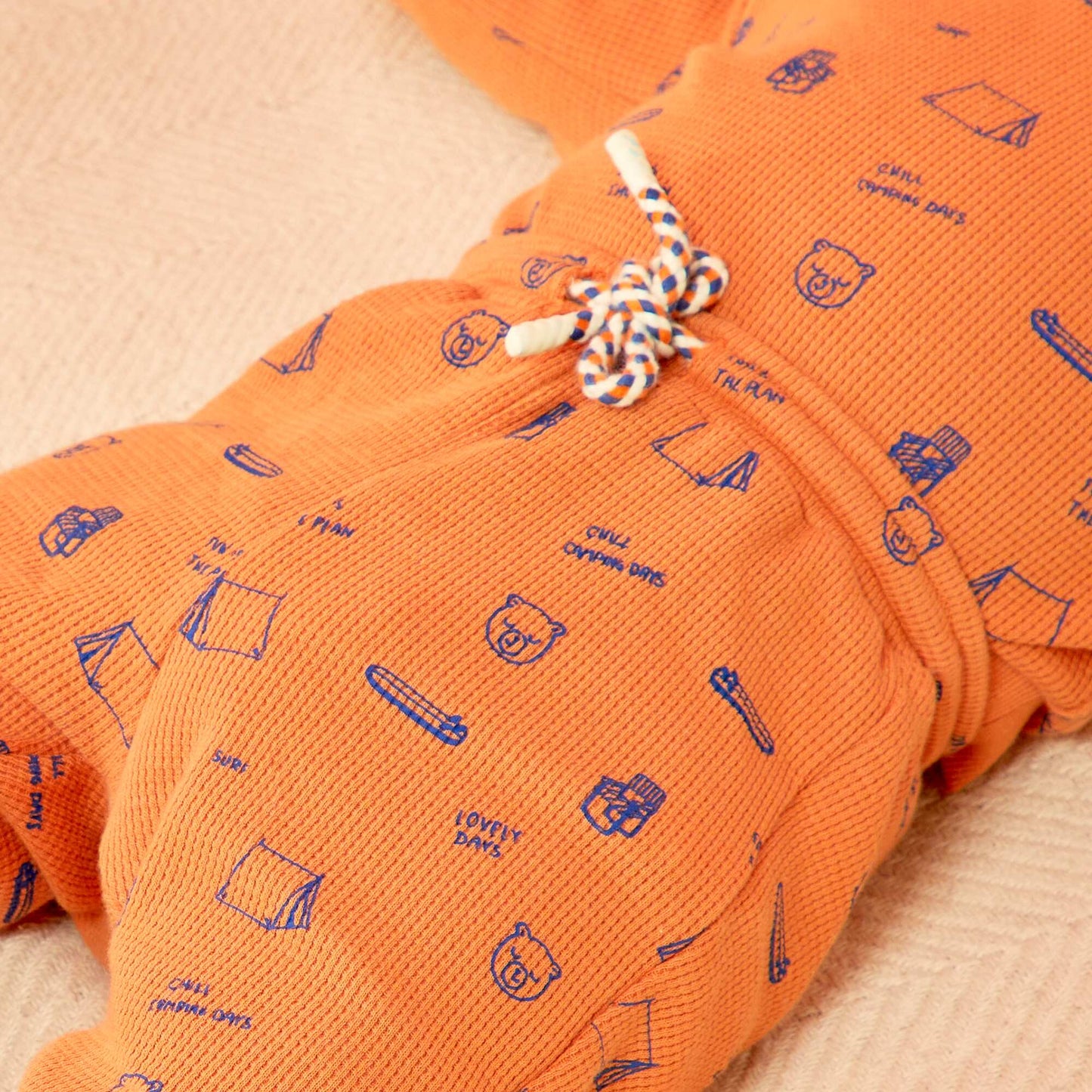 Pantalon en maille gaufr e Orange