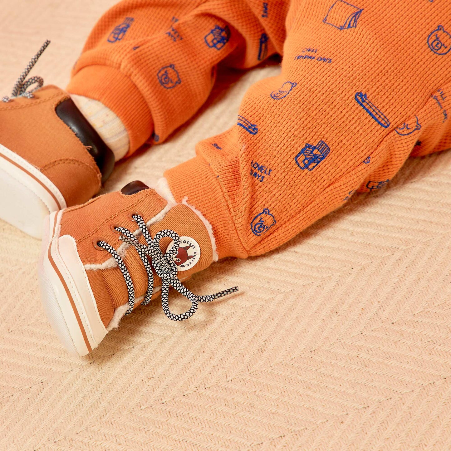 Pantalon en maille gaufr e Orange