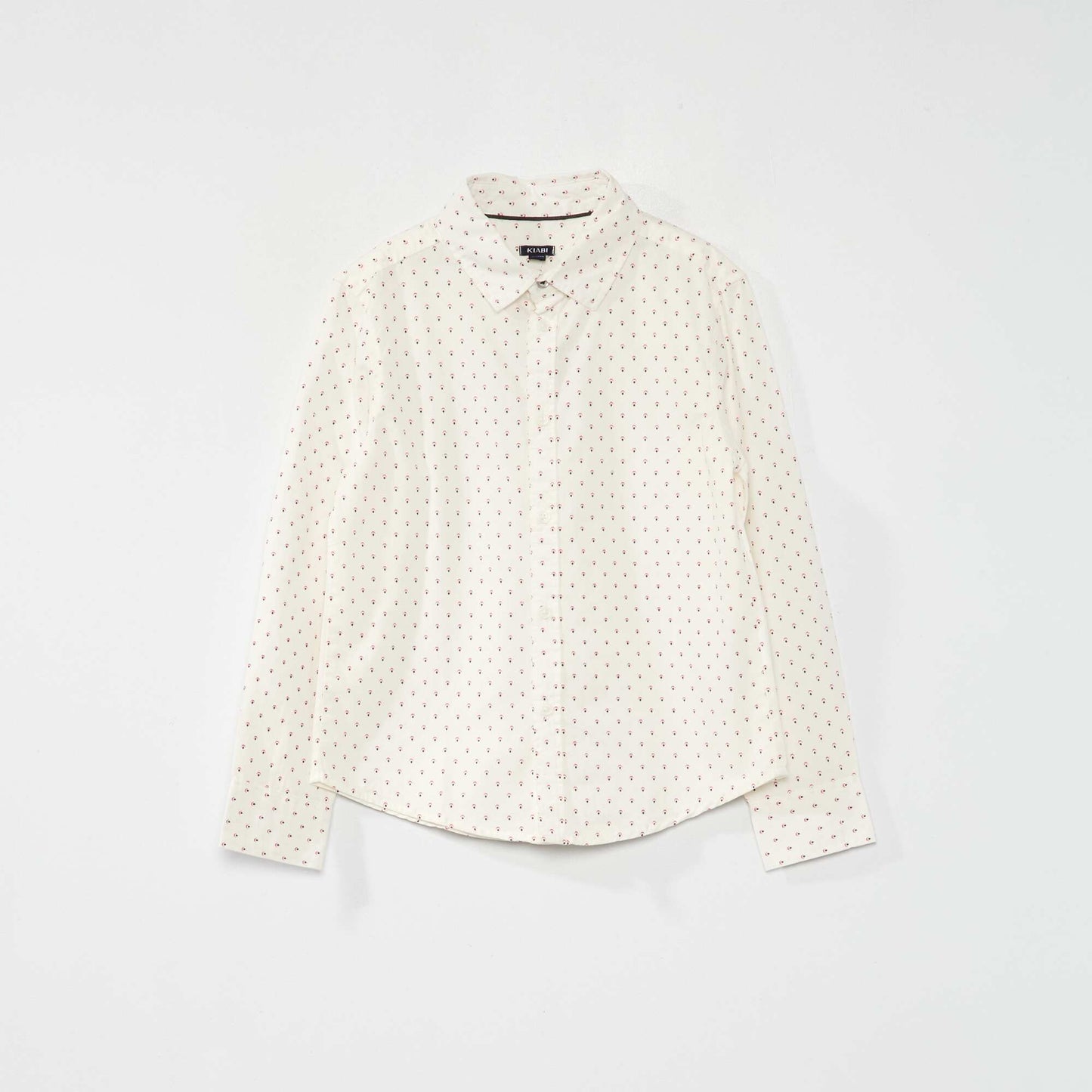 Chemise en popeline motif Blanc