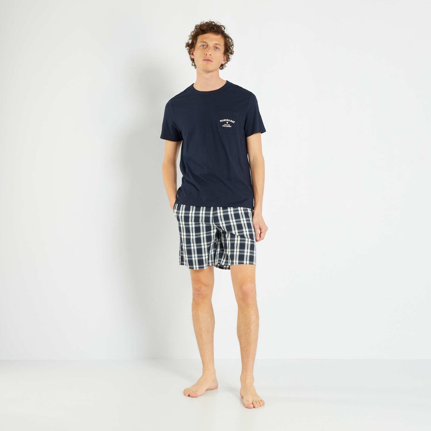 Ensemble pyjama court en jersey - 2 pi ces Bleu marine
