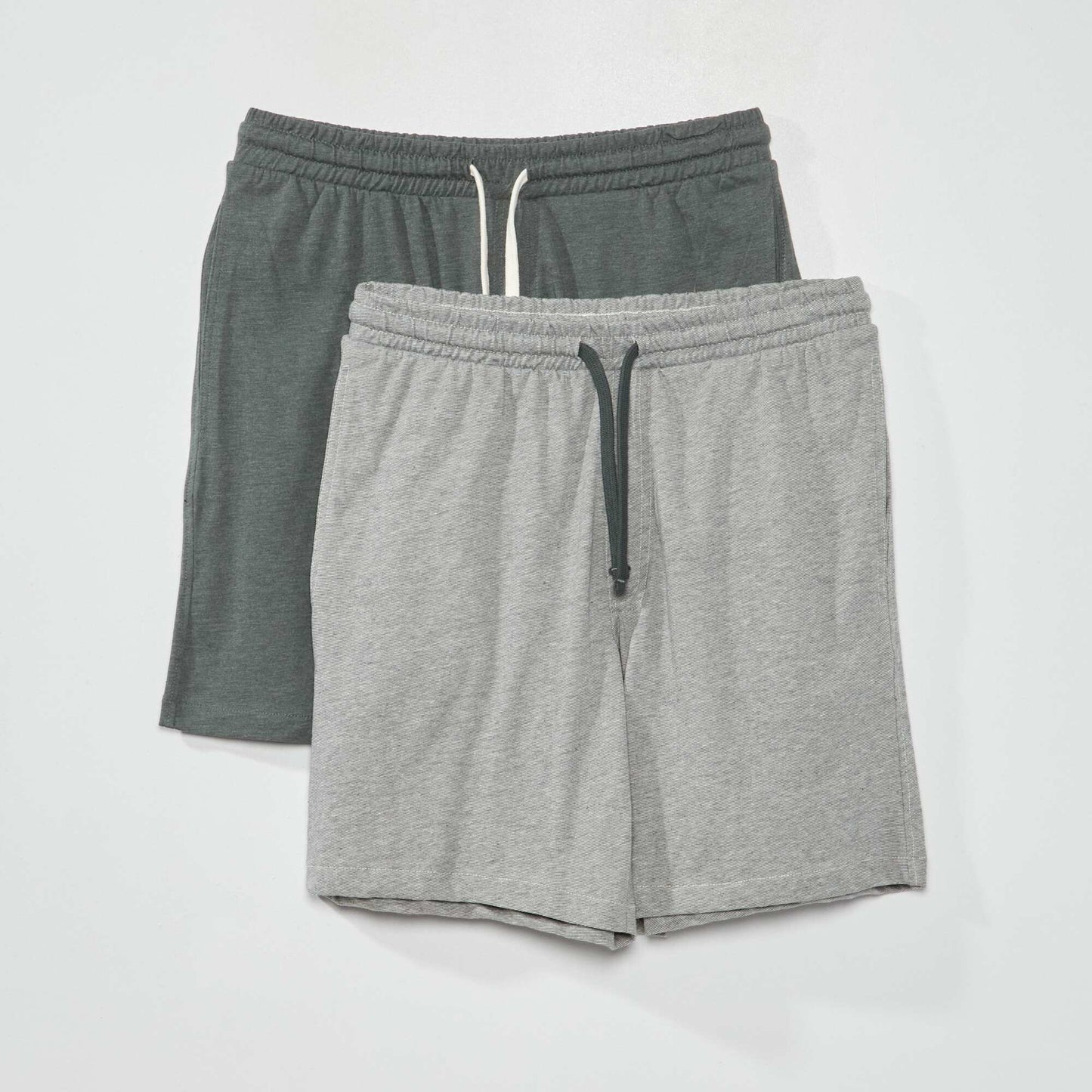 Short en jersey - Lot de 2 Vert/gris rayures