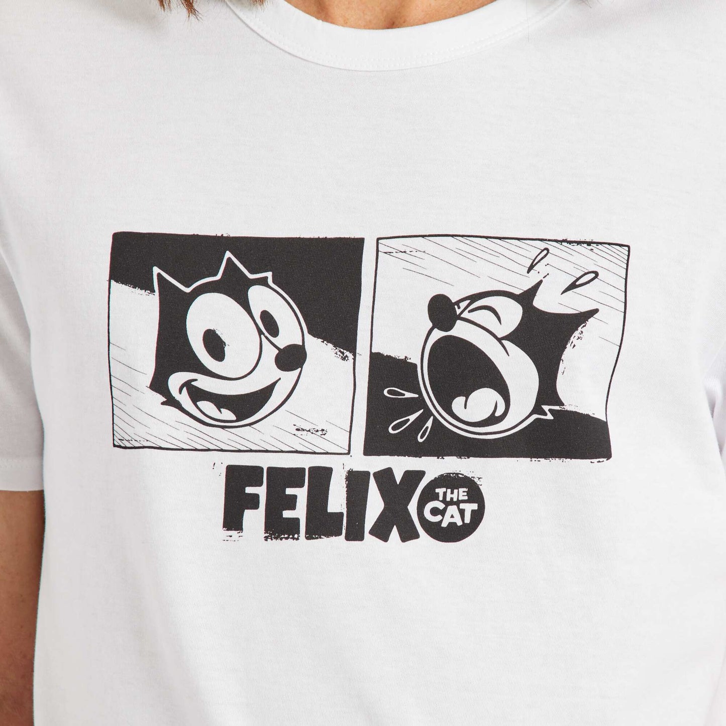 Pyjama court 'F lix le Chat' en jersey - 2 pi ces Noir/blanc