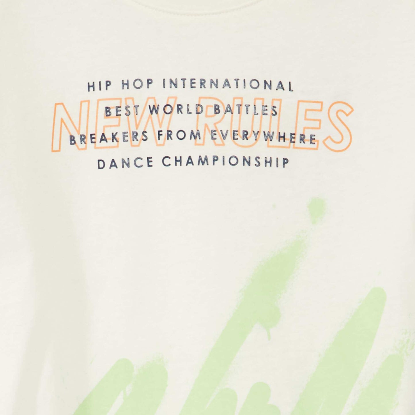 T-shirt imprim col rond Blanc