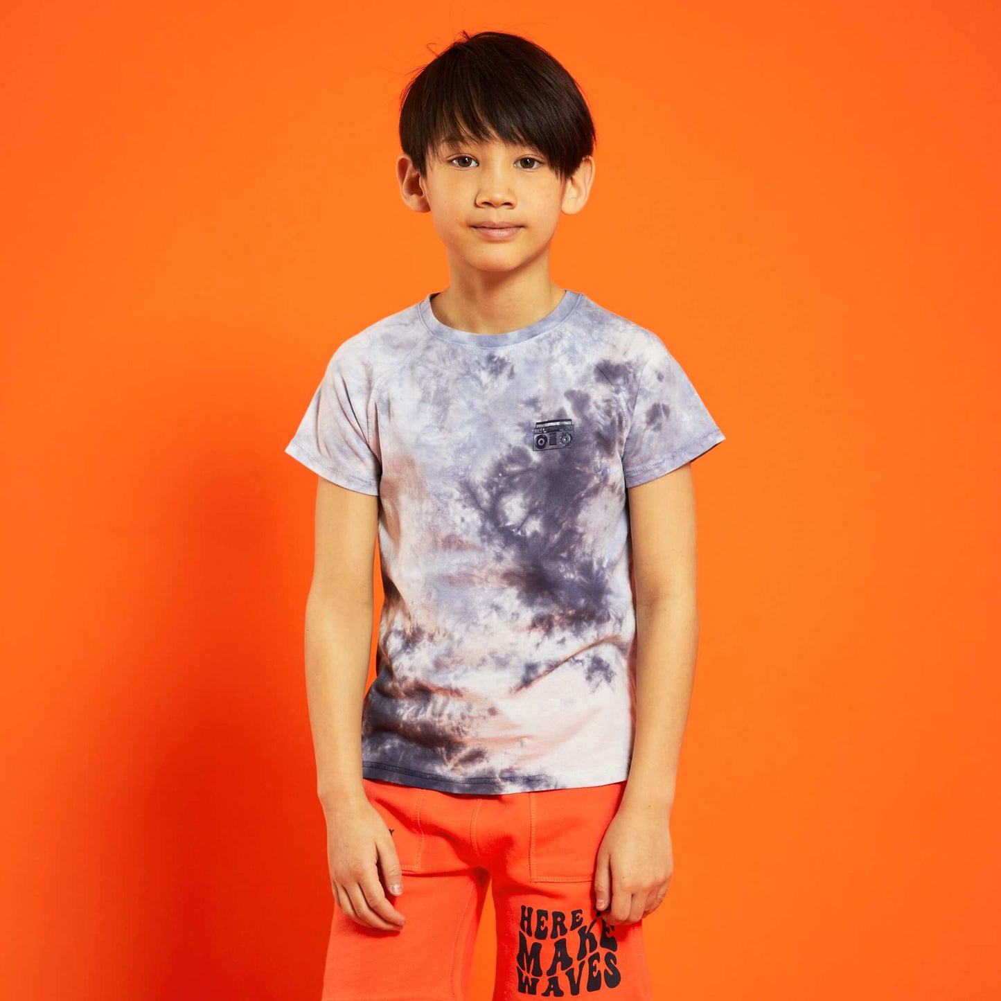 T-shirt en jersey tie and dye Bleu