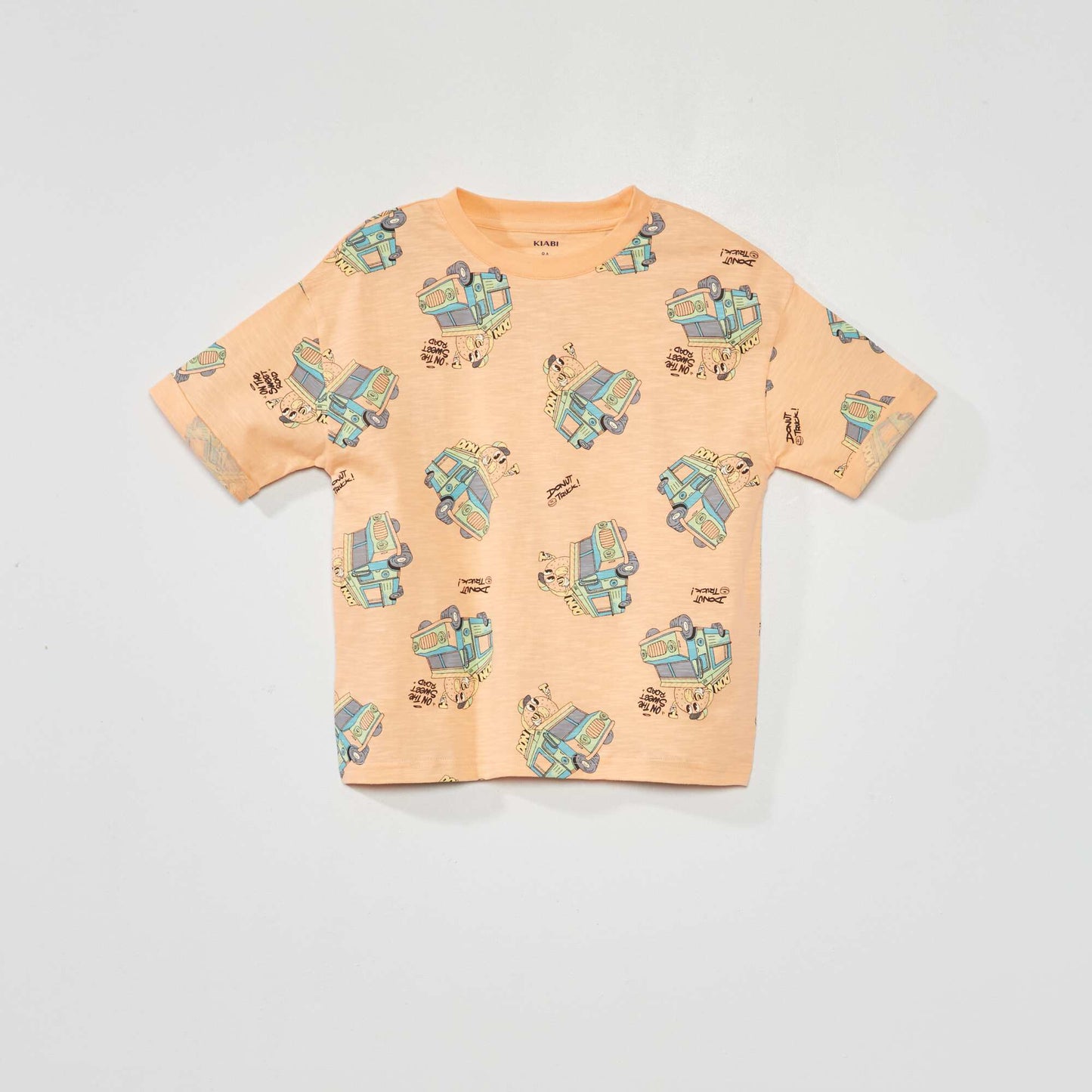 Tee-shirt loose imprim ramen Orange