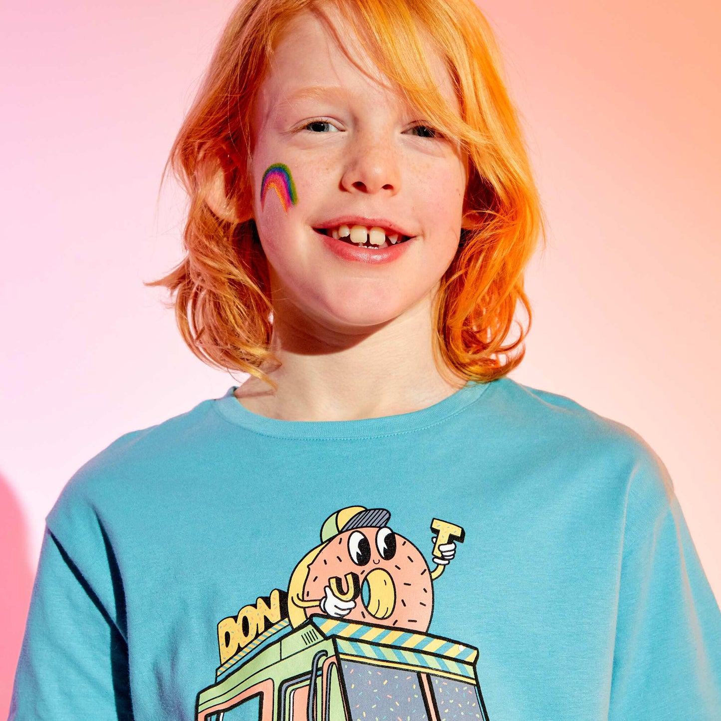 T-shirt manches courtes en coton Bleu