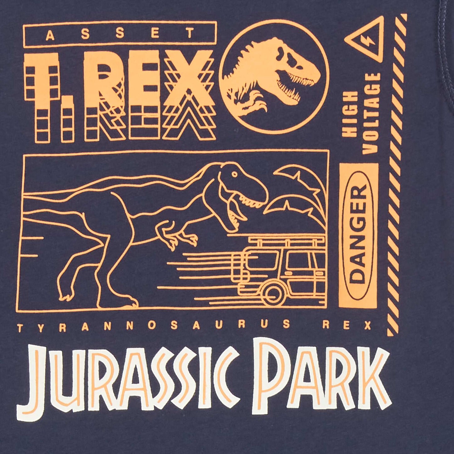Pyjama court - Imprim 'Jurassic Park' 2 pi ces Marine/gris
