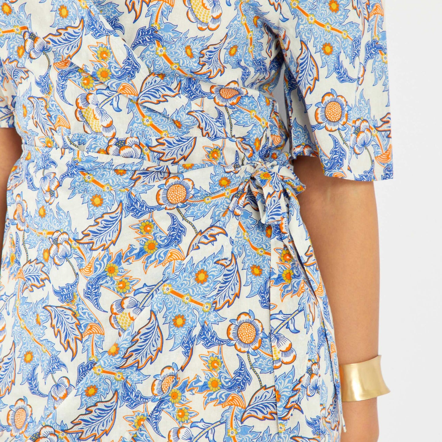 Robe portefeuille avec imprim Bleu