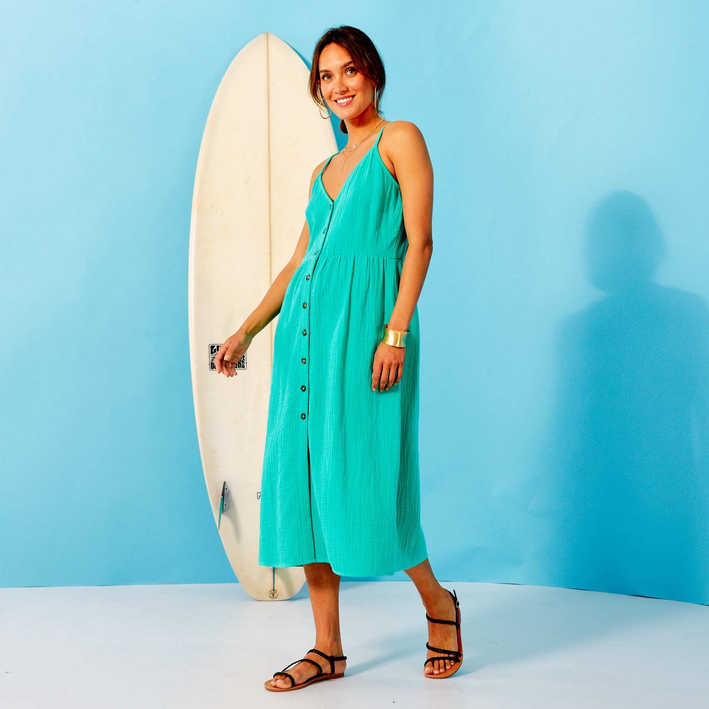 Robe en gaze de coton Vert