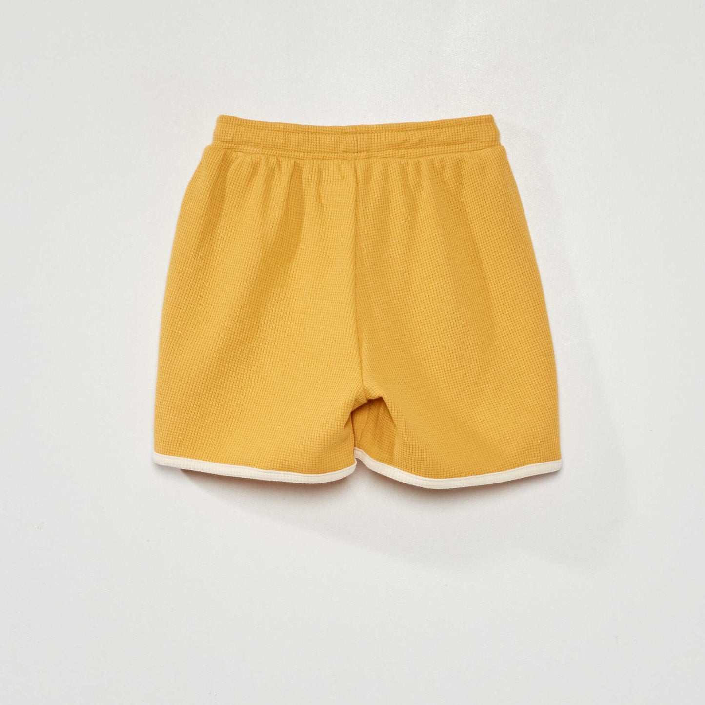 Short en maille gaufr e Jaune