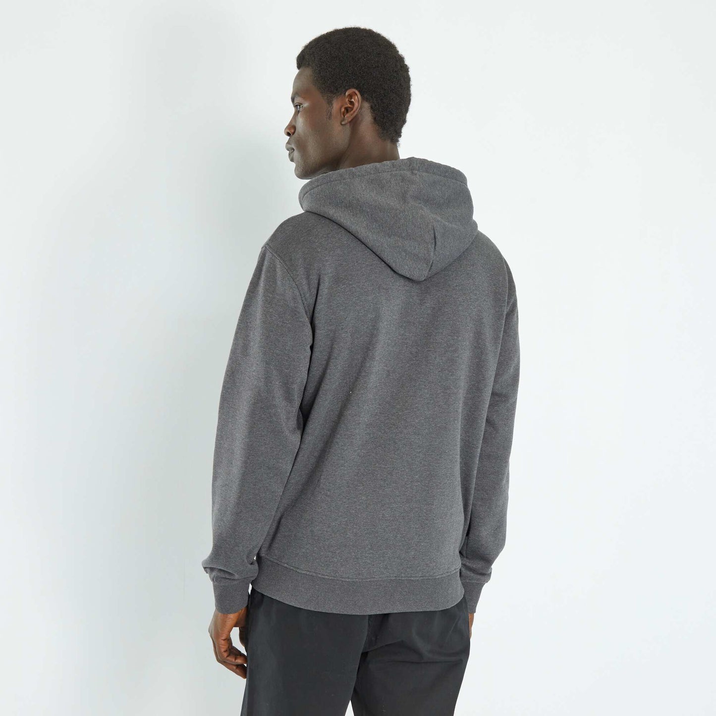 Sweat zipp e capuche Gris fonc