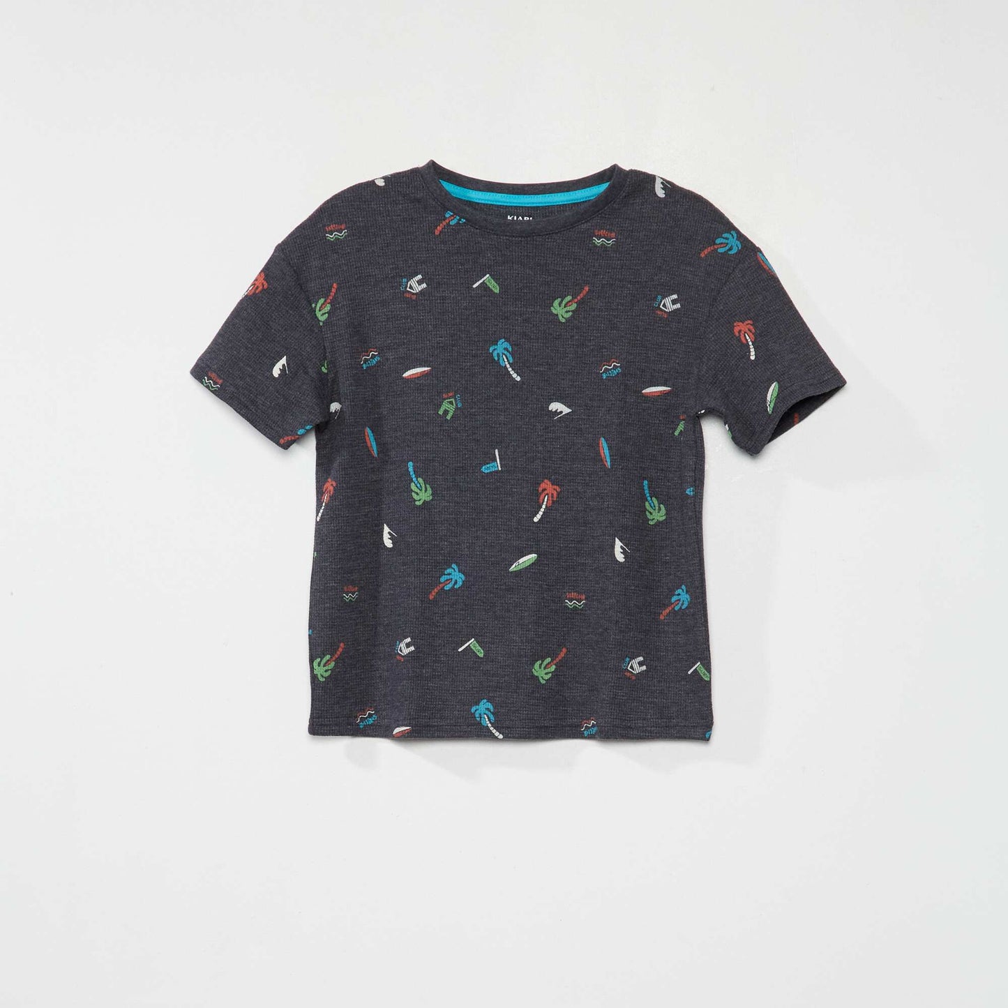 T-shirt en nid d'abeilles 'surf' Bleu