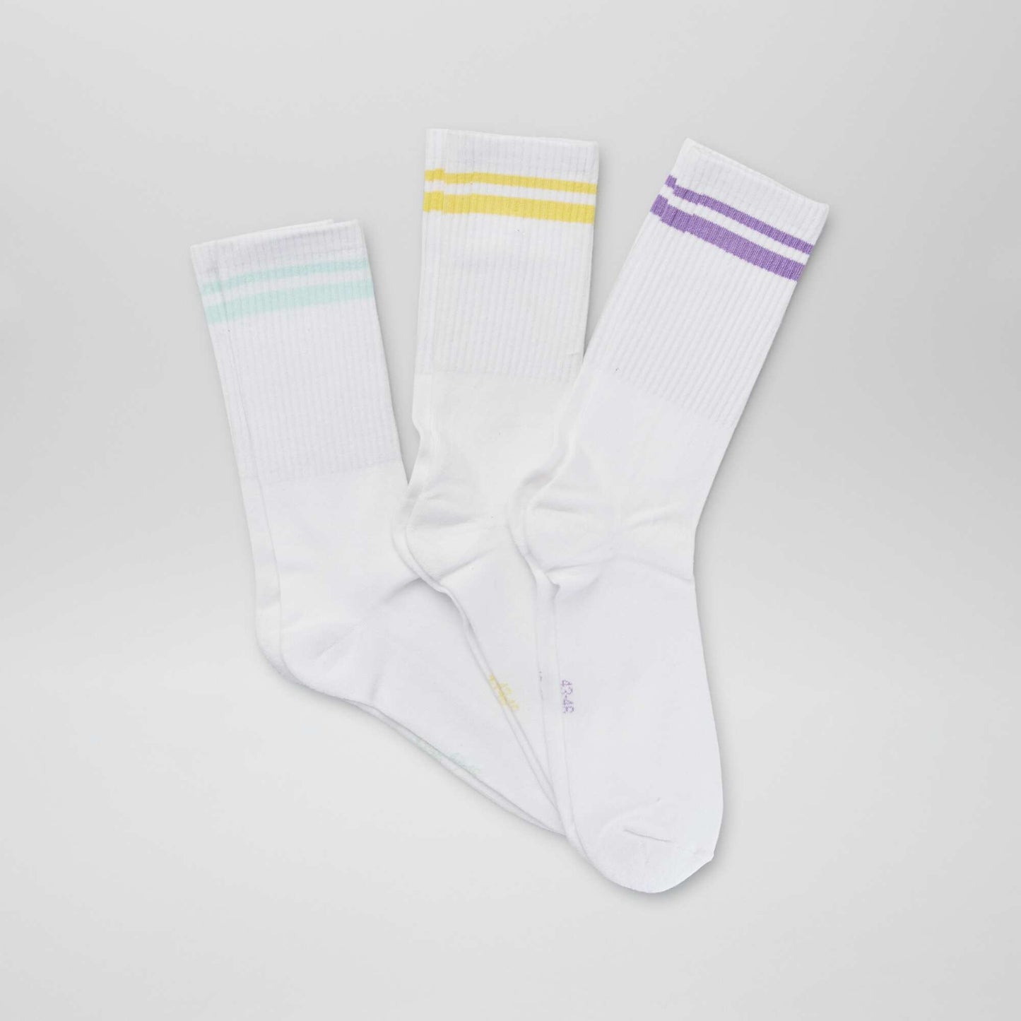 Lot de 3 paires de chaussettes c tel es Blanche/jaune/violet/vert