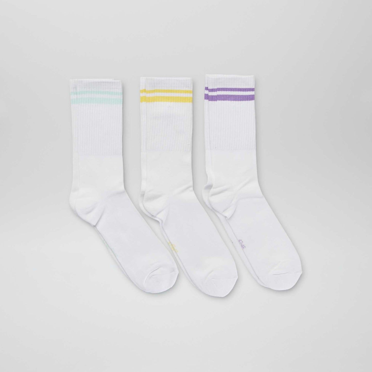 Lot de 3 paires de chaussettes c tel es Blanche/jaune/violet/vert