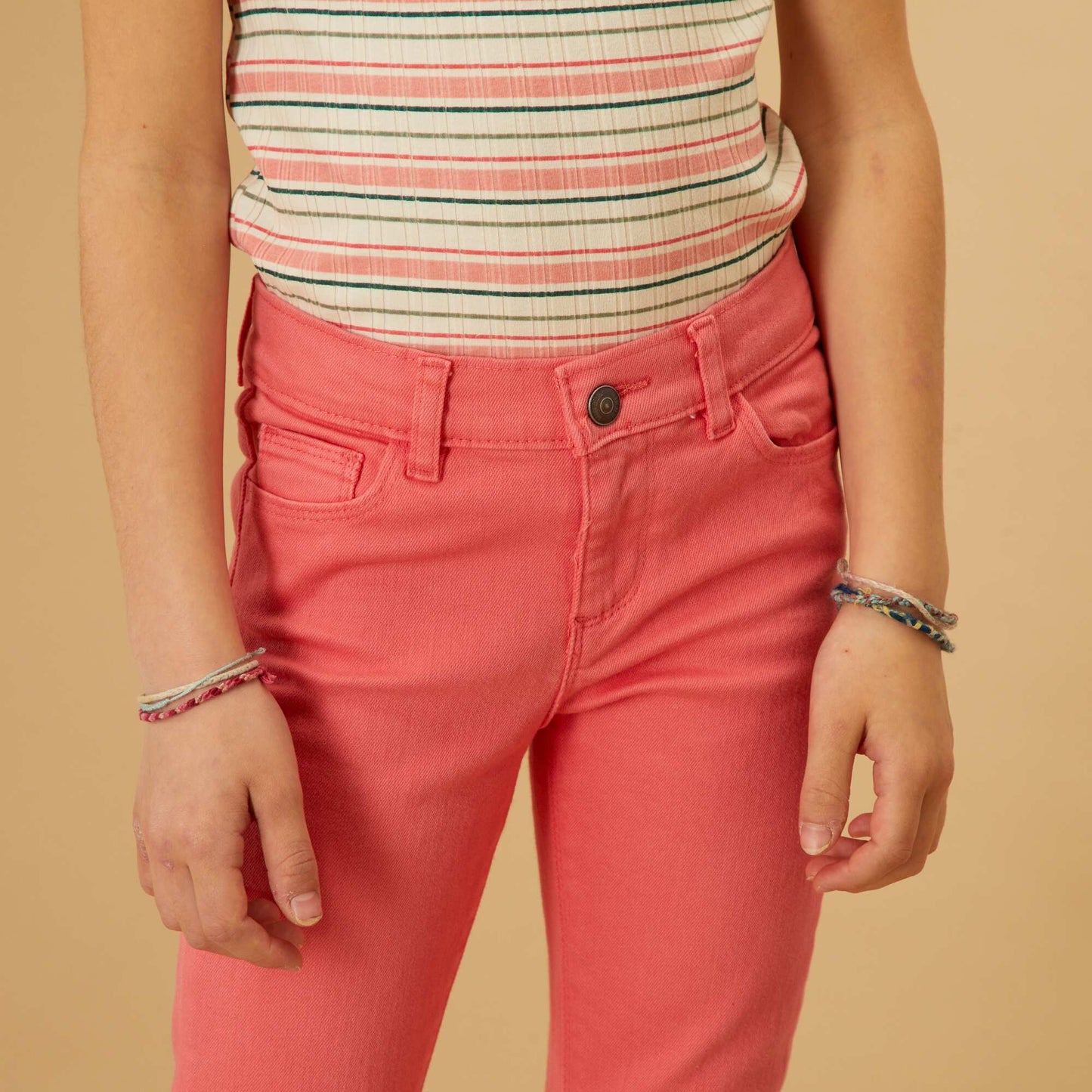 Pantalon uni rose