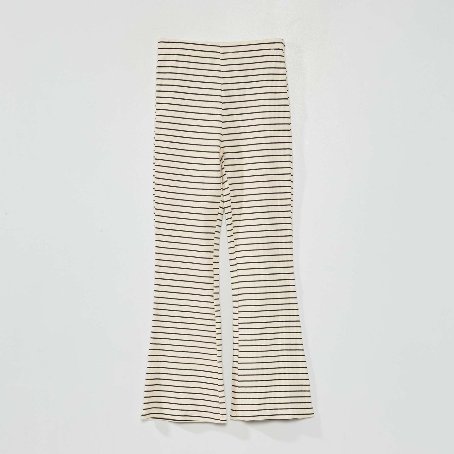 Pantalon flare/bootcut en maille c tel e Blanc