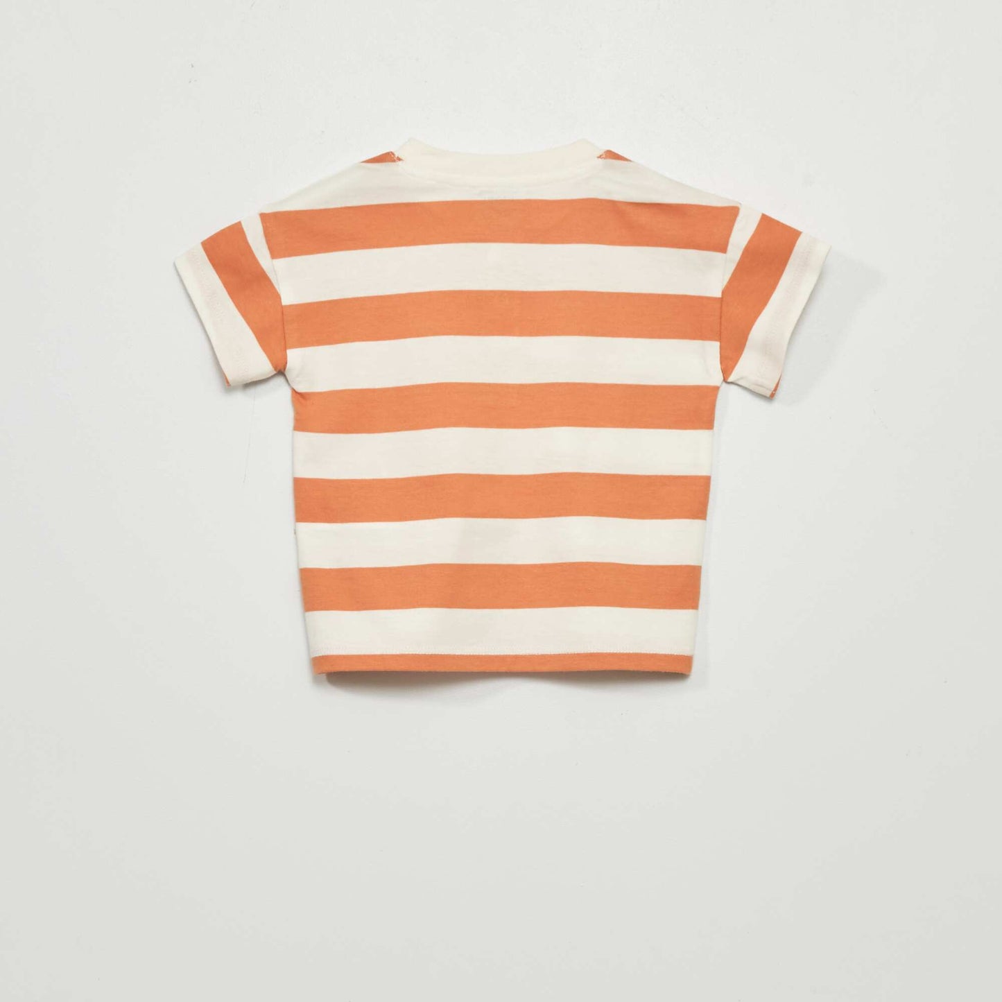 T-shirt rayures avec col boutonn Blanc