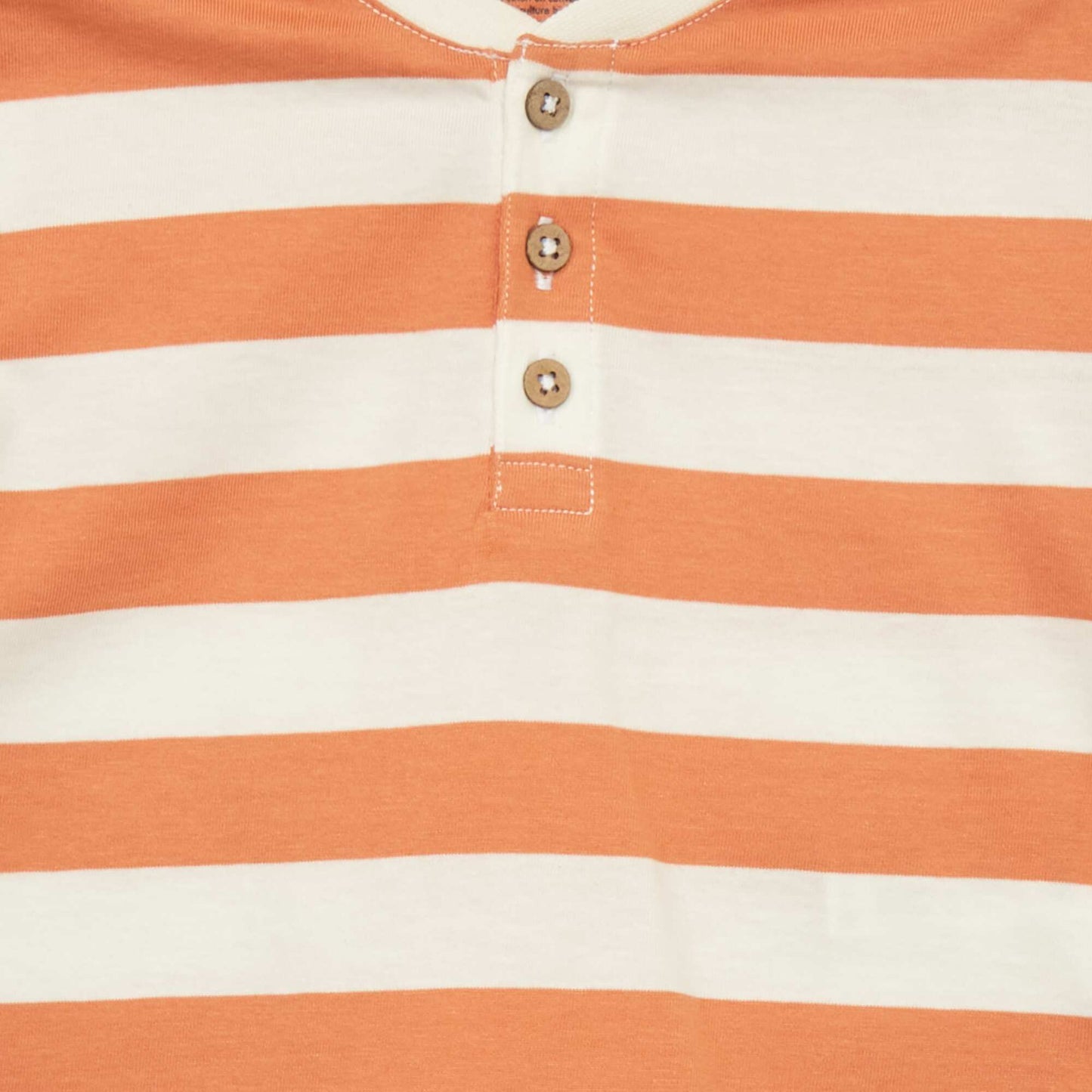 T-shirt rayures avec col boutonn Blanc