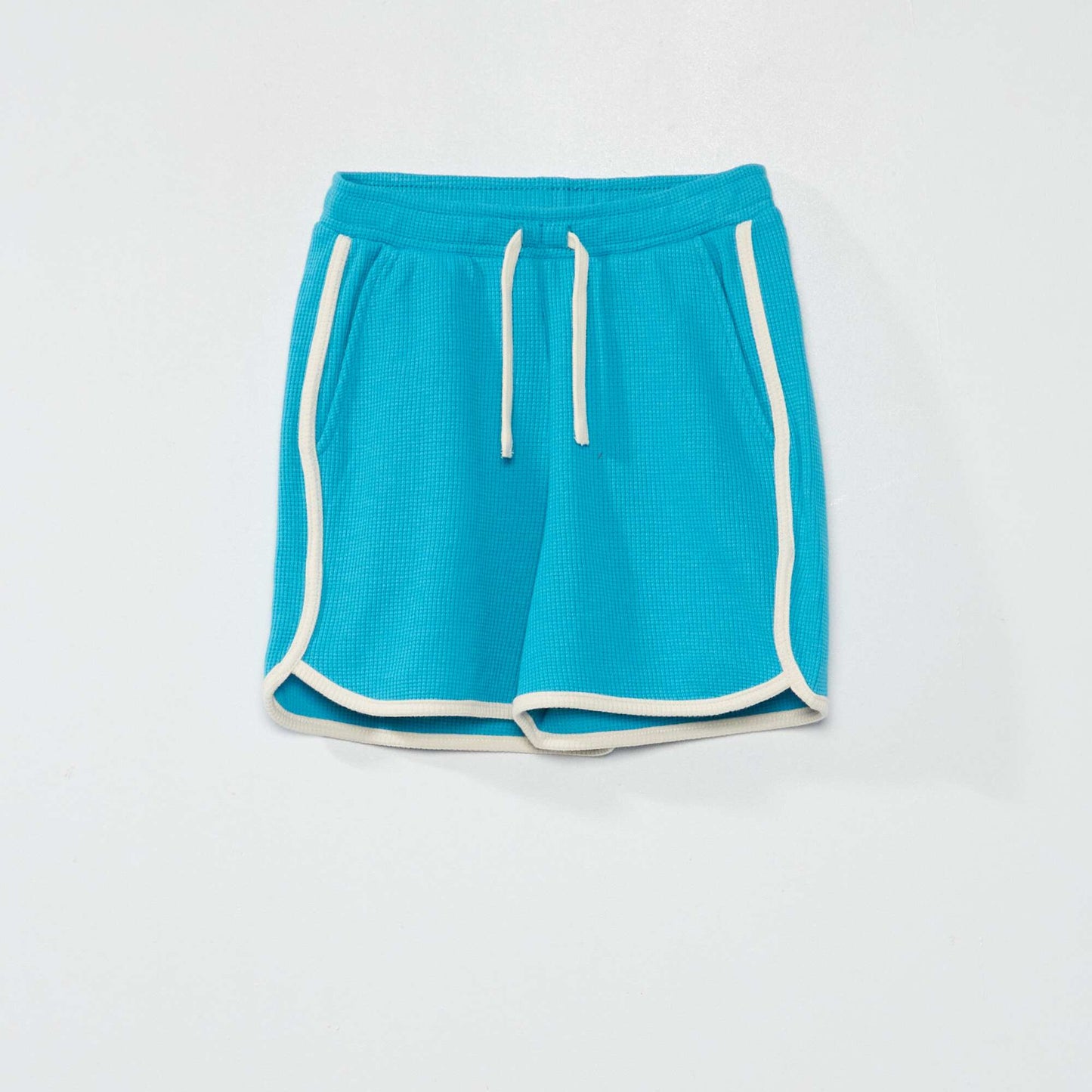 Short en nid d'abeilles Bleu