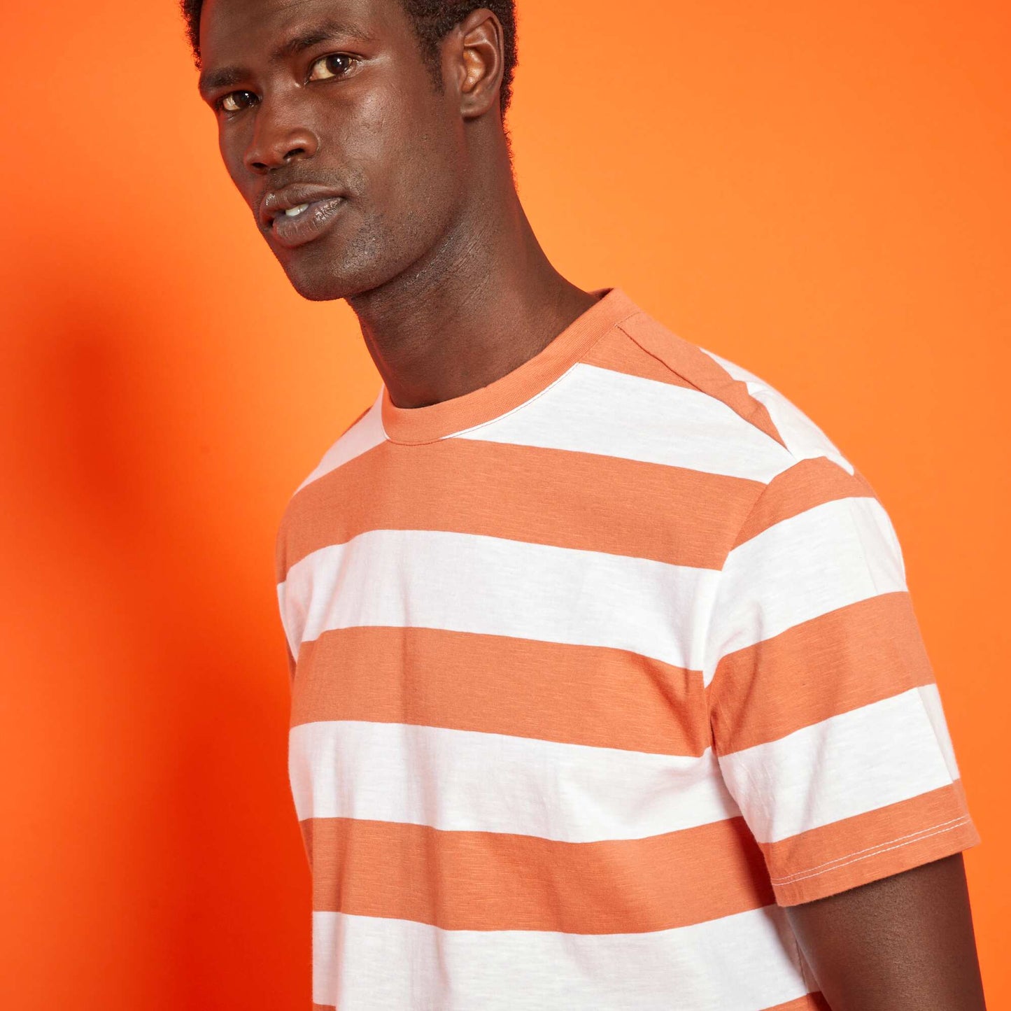 Tee-shirt rayures Orange
