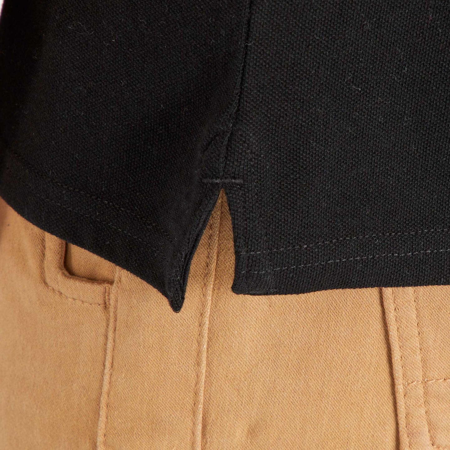 Polo manches courtes en jersey noir