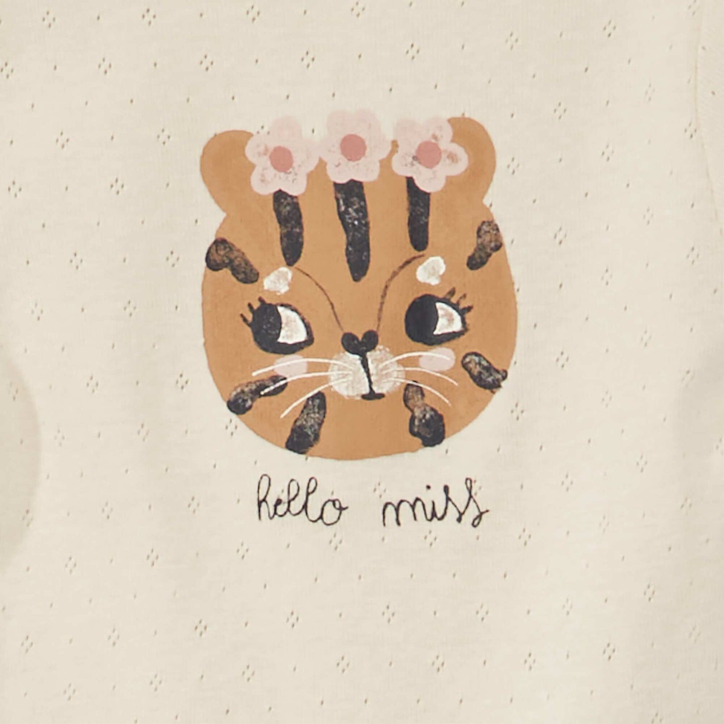 T-shirt en maille pointelle Beige
