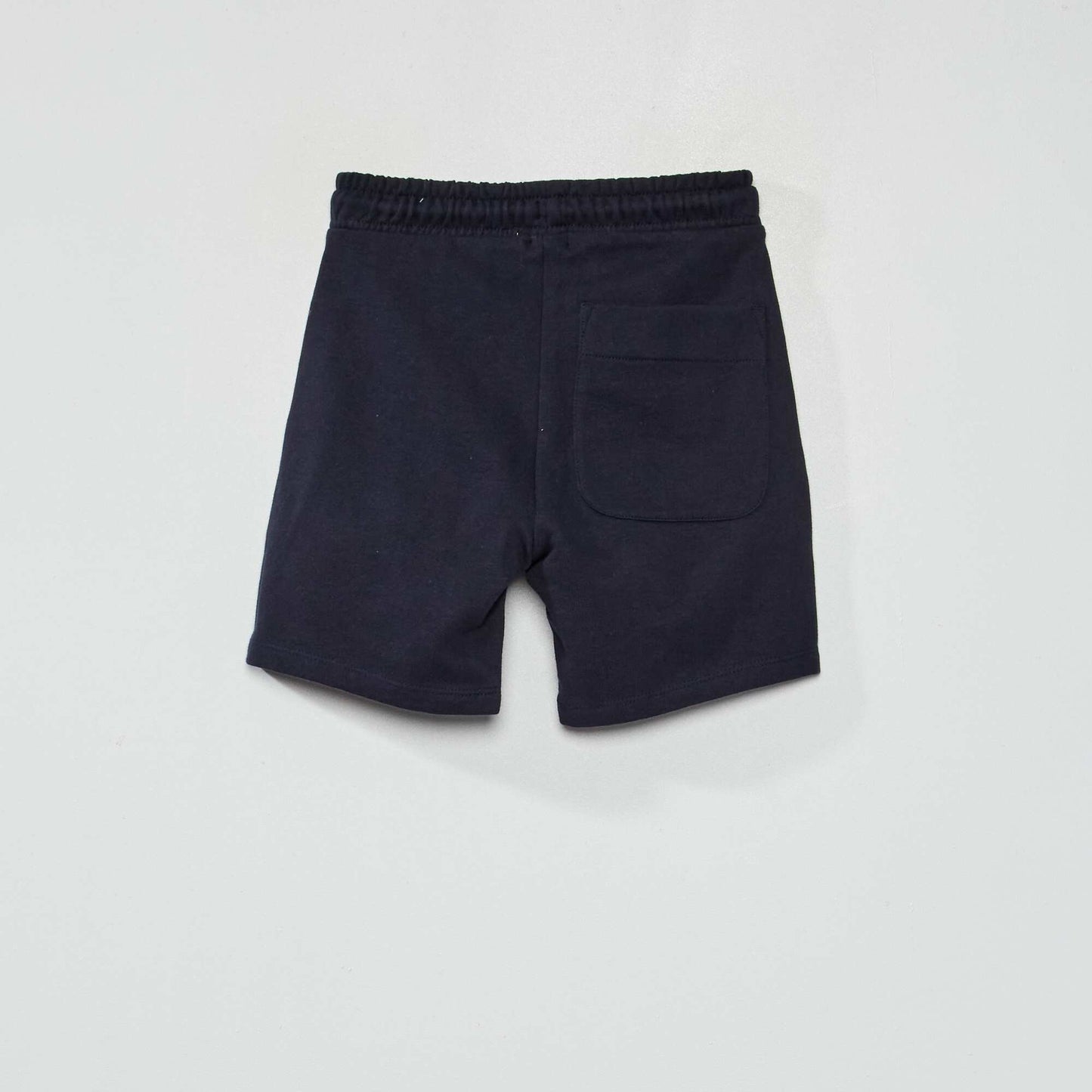 Bermuda en molleton avec bandes contrastantes Bleu marine