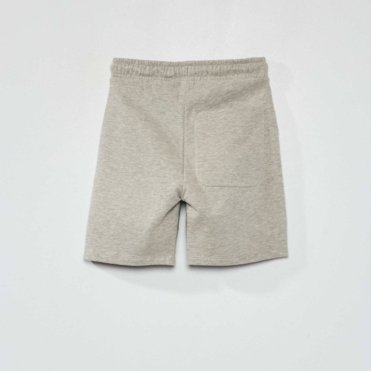 Bermuda en molleton avec bandes contrastantes Gris/vert
