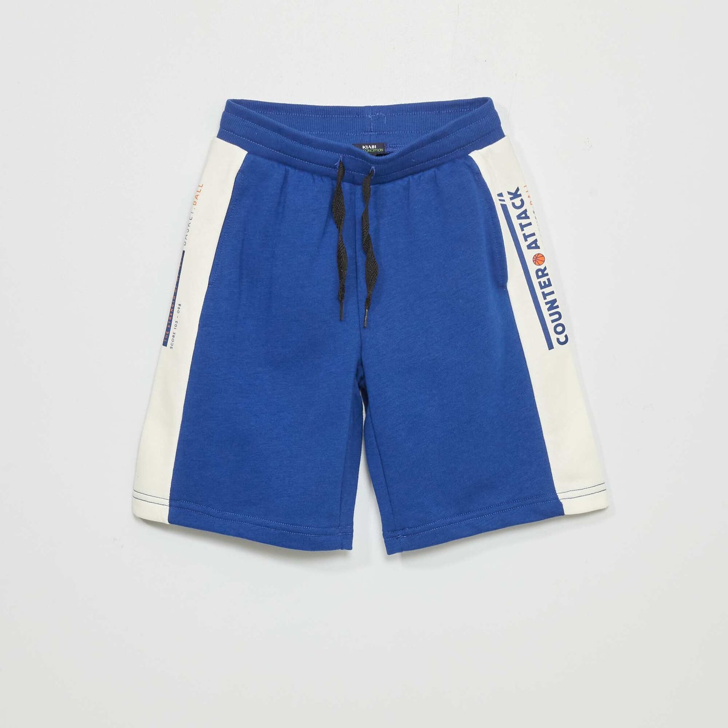 Short de sport en molleton Bleu/blanc