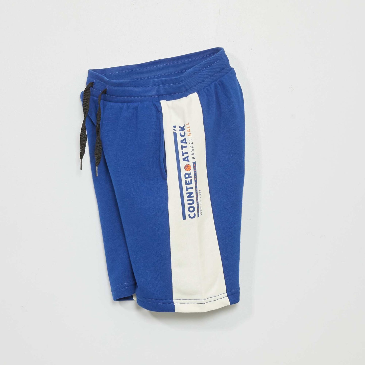 Short de sport en molleton Bleu/blanc