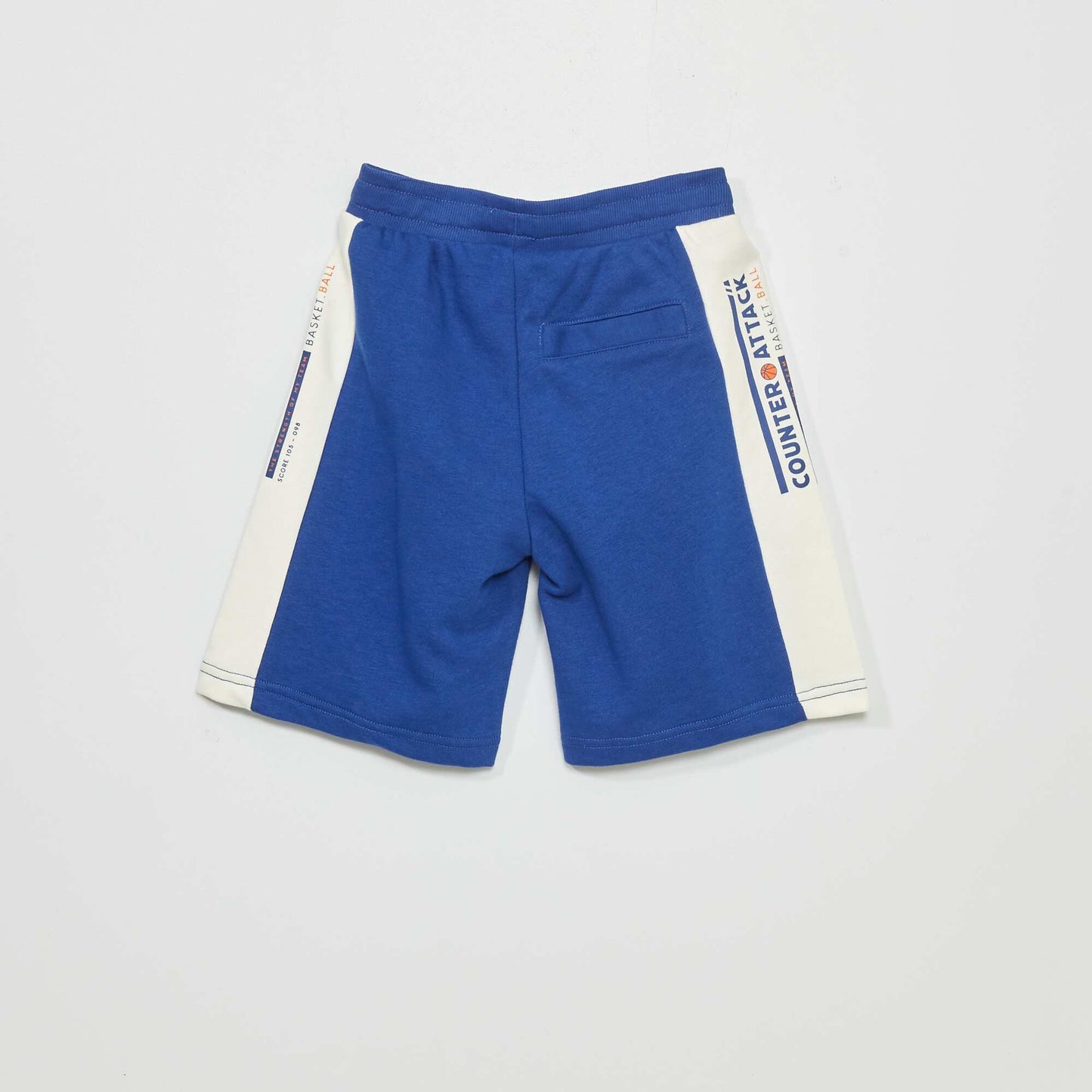 Short de sport en molleton Bleu/blanc