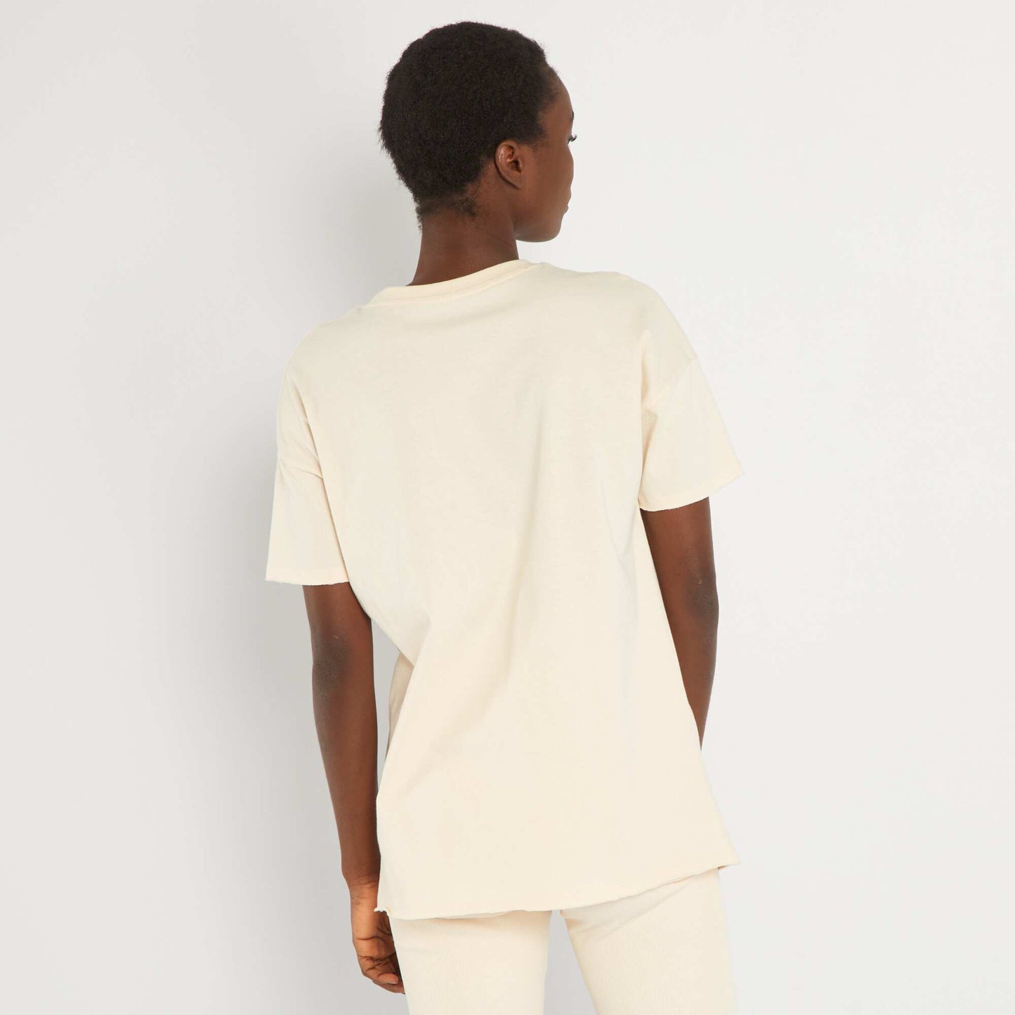 T-shirt col rond Beige