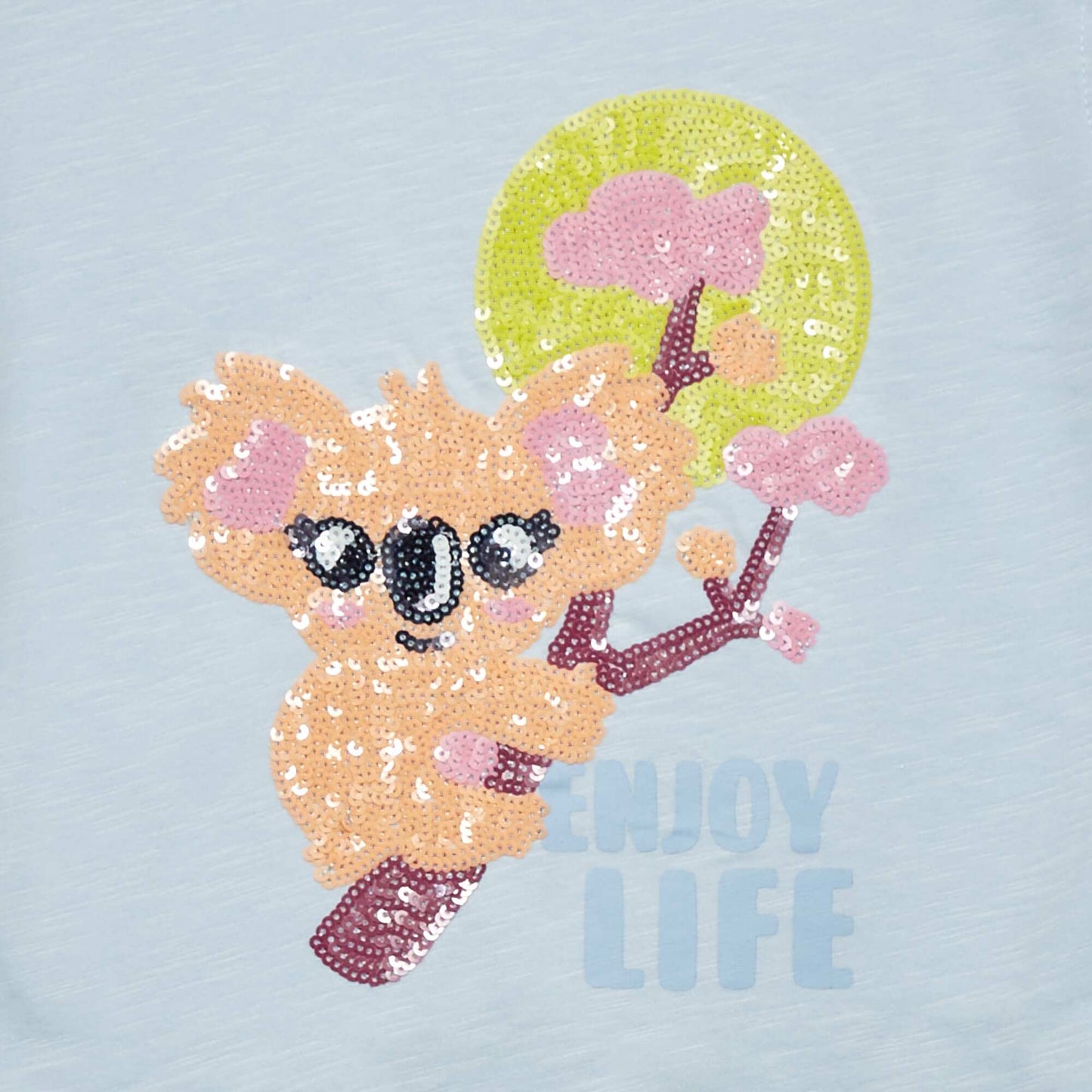 T-shirt en jersey avec sequins Bleu