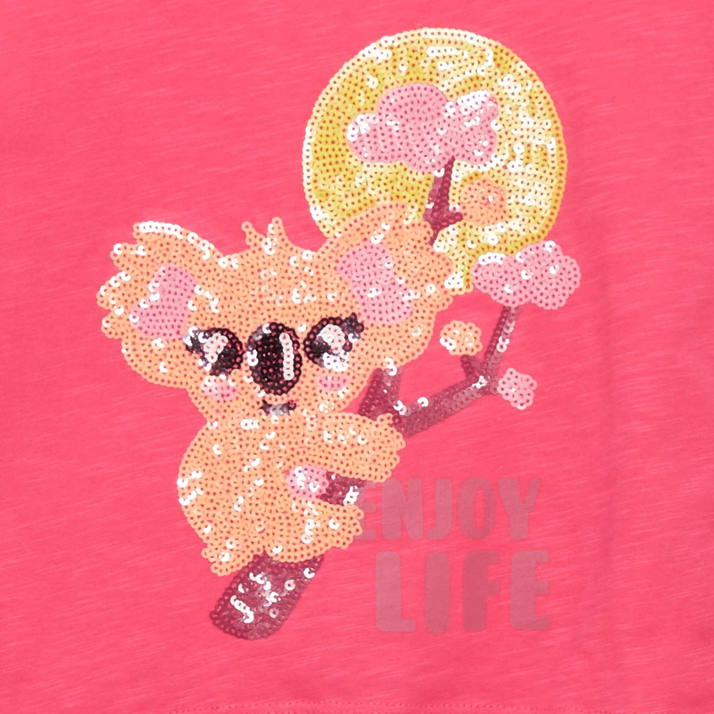 T-shirt en jersey avec sequins Rose fonc