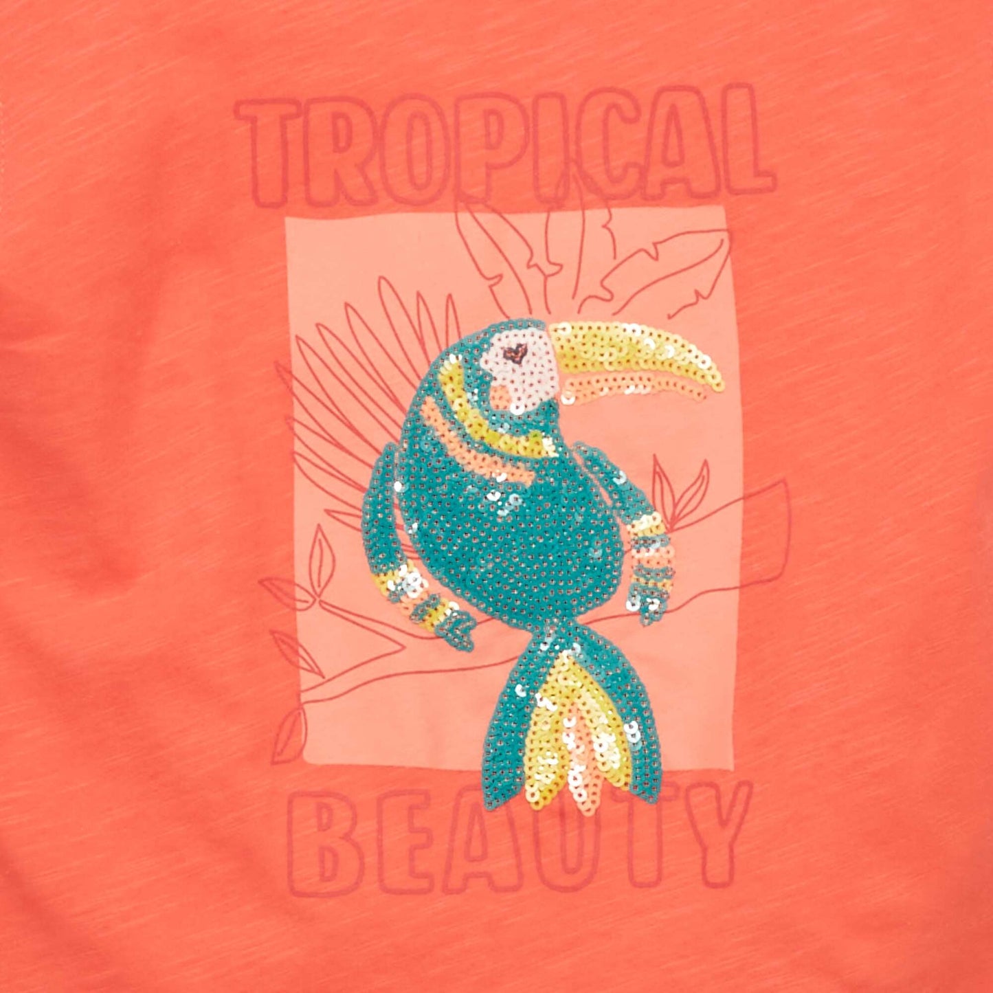T-shirt en jersey avec sequins Rose rouge